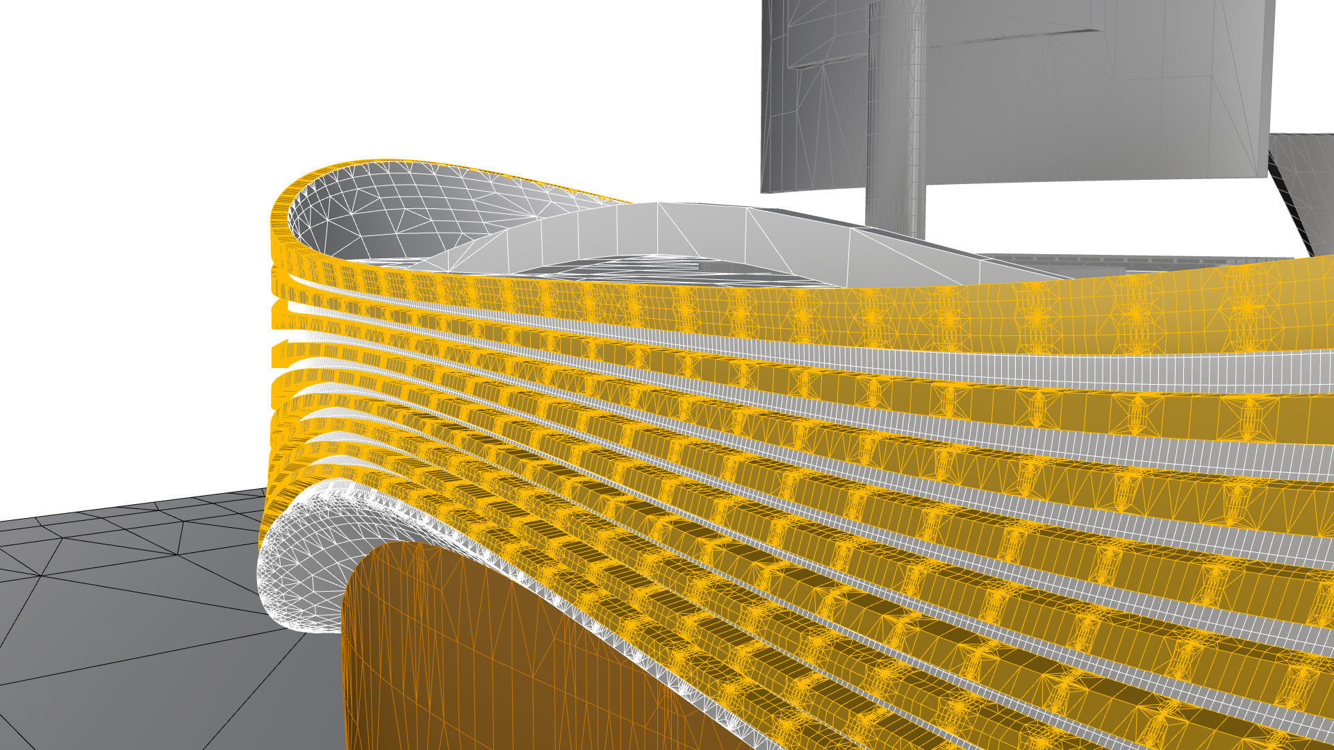Parametric Wavy Reception Desk 3D model_33