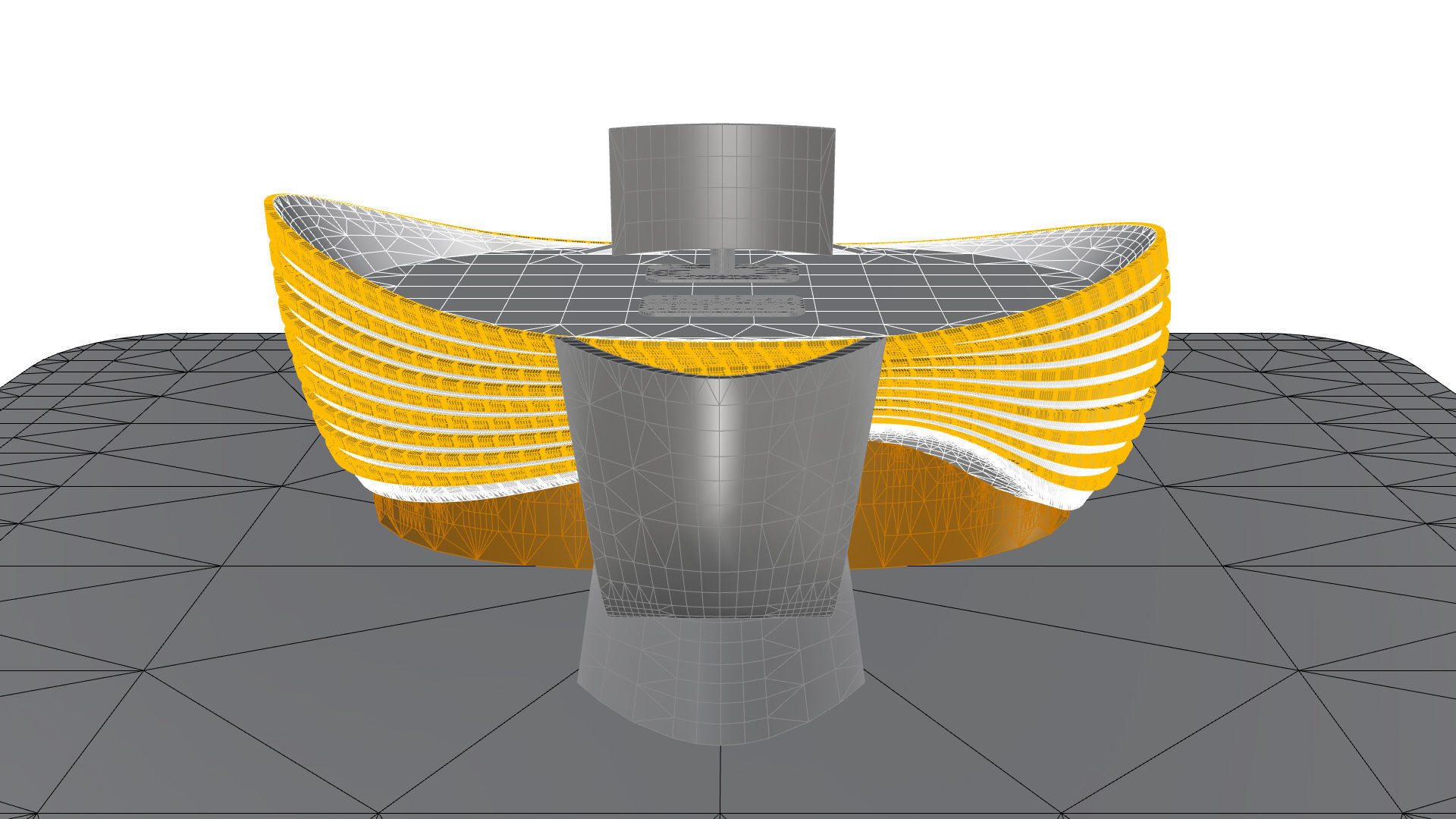 Parametric Wavy Reception Desk 3D model_29