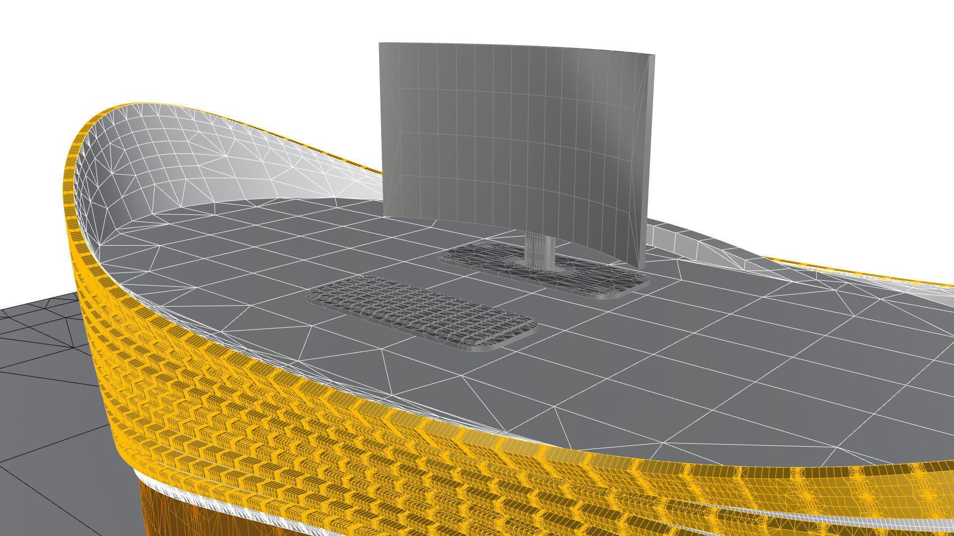 Parametric Wavy Reception Desk 3D model_37