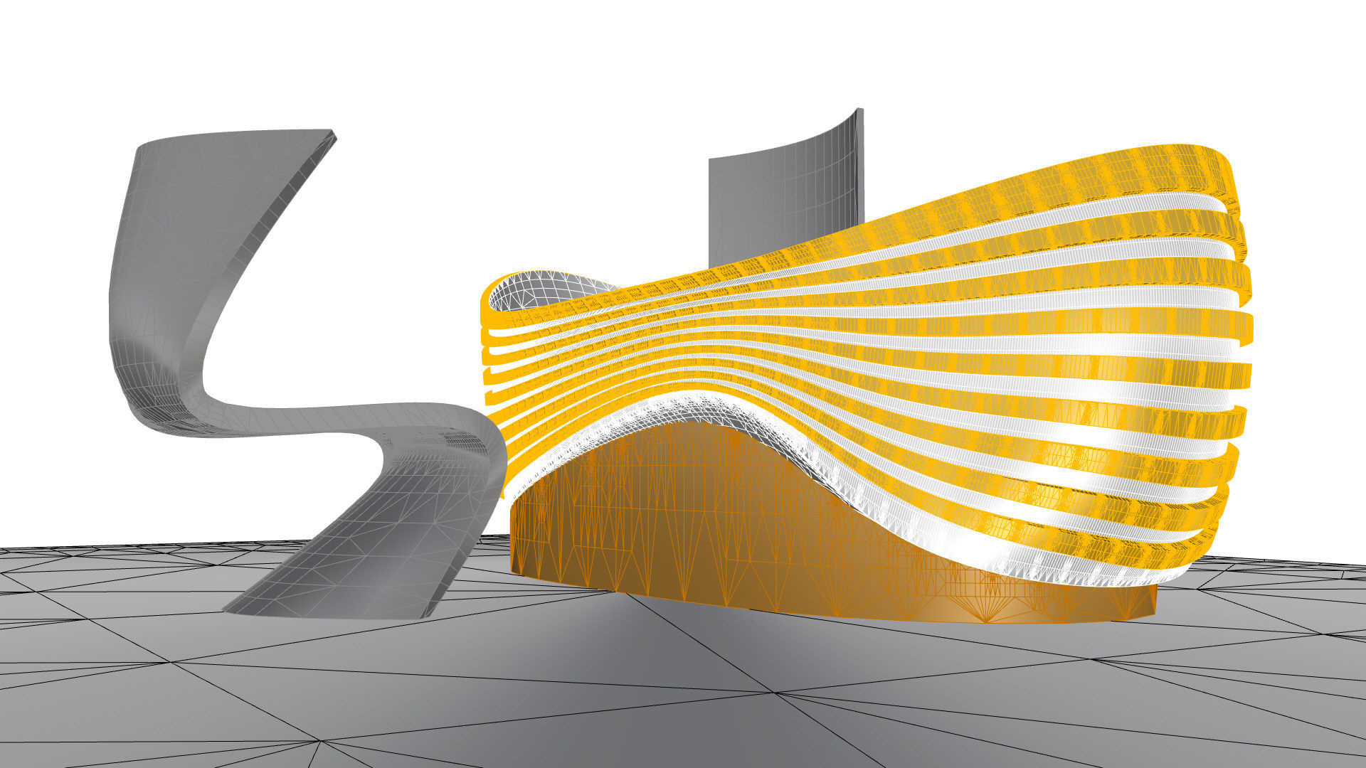 Parametric Wavy Reception Desk 3D model_31