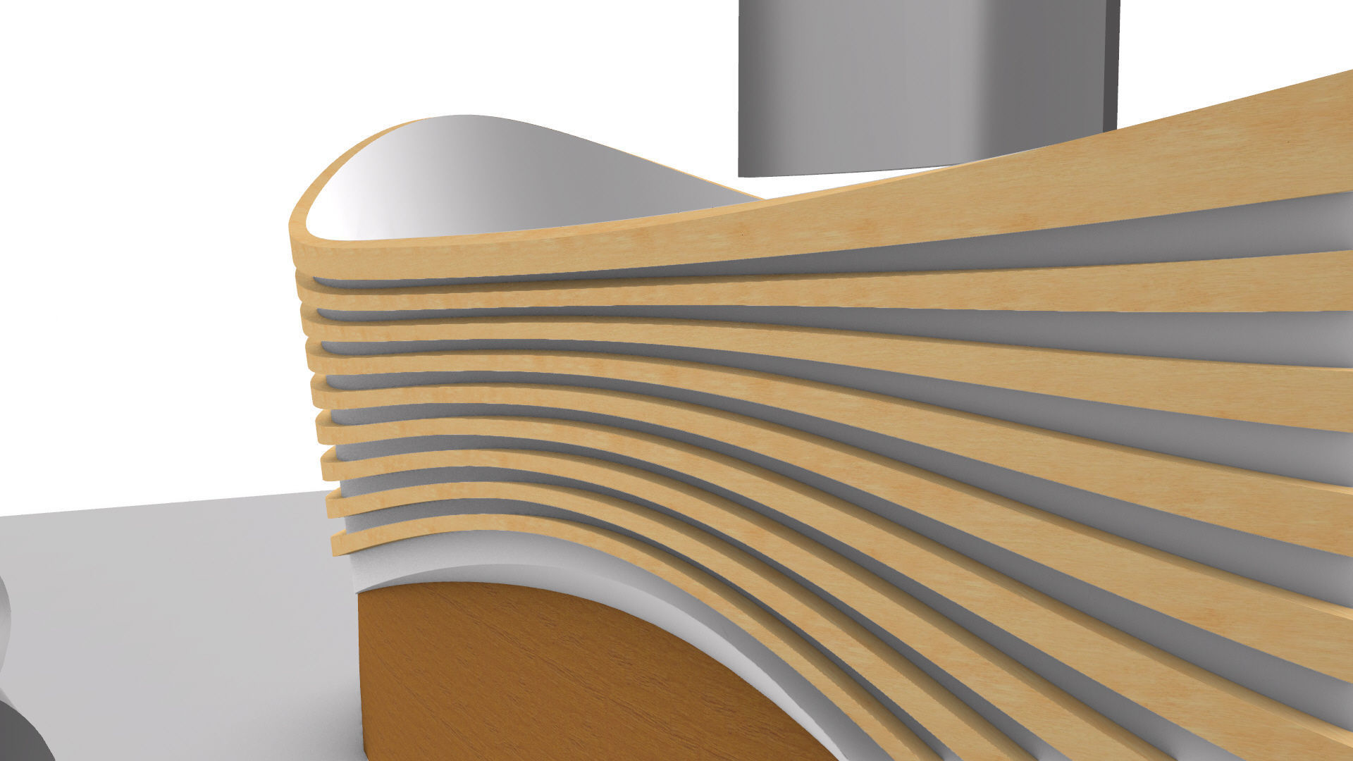 Parametric Wavy Reception Desk 3D model_12