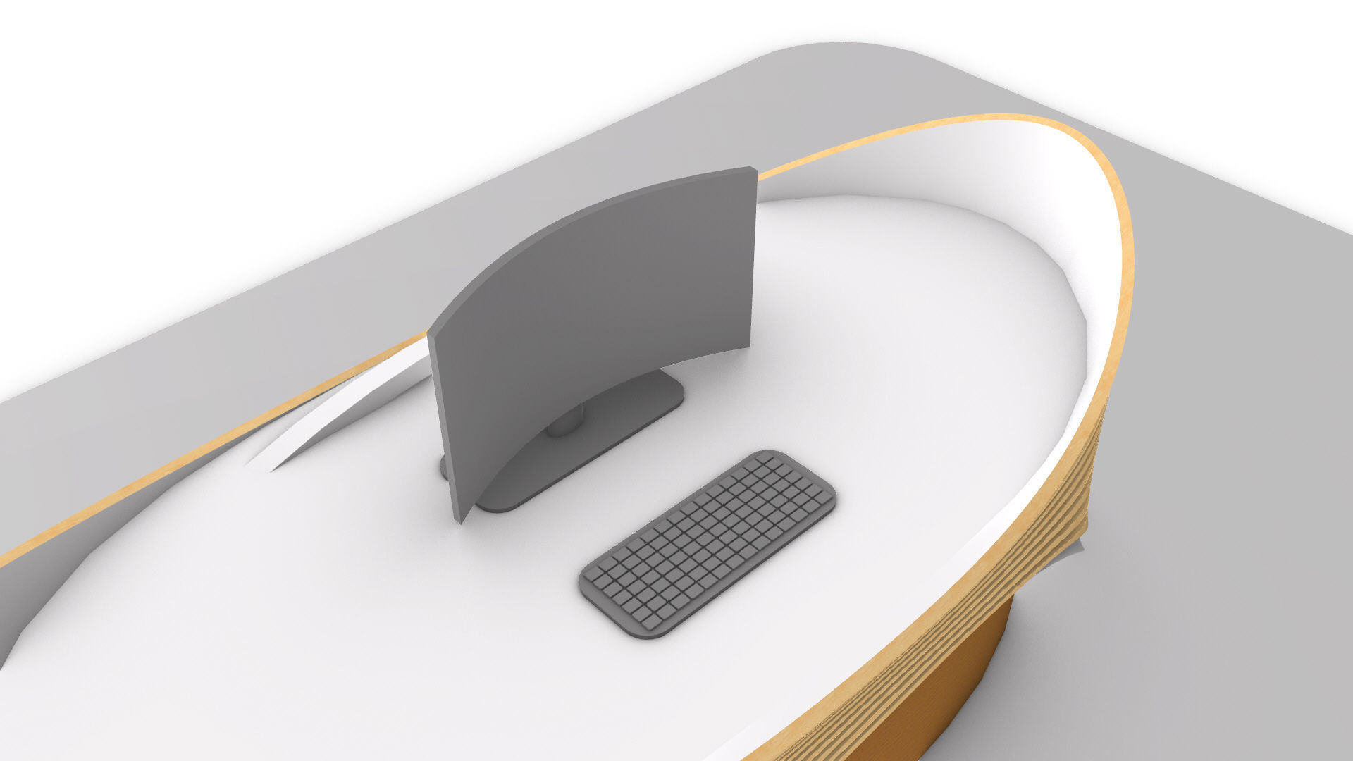 Parametric Wavy Reception Desk 3D model_18