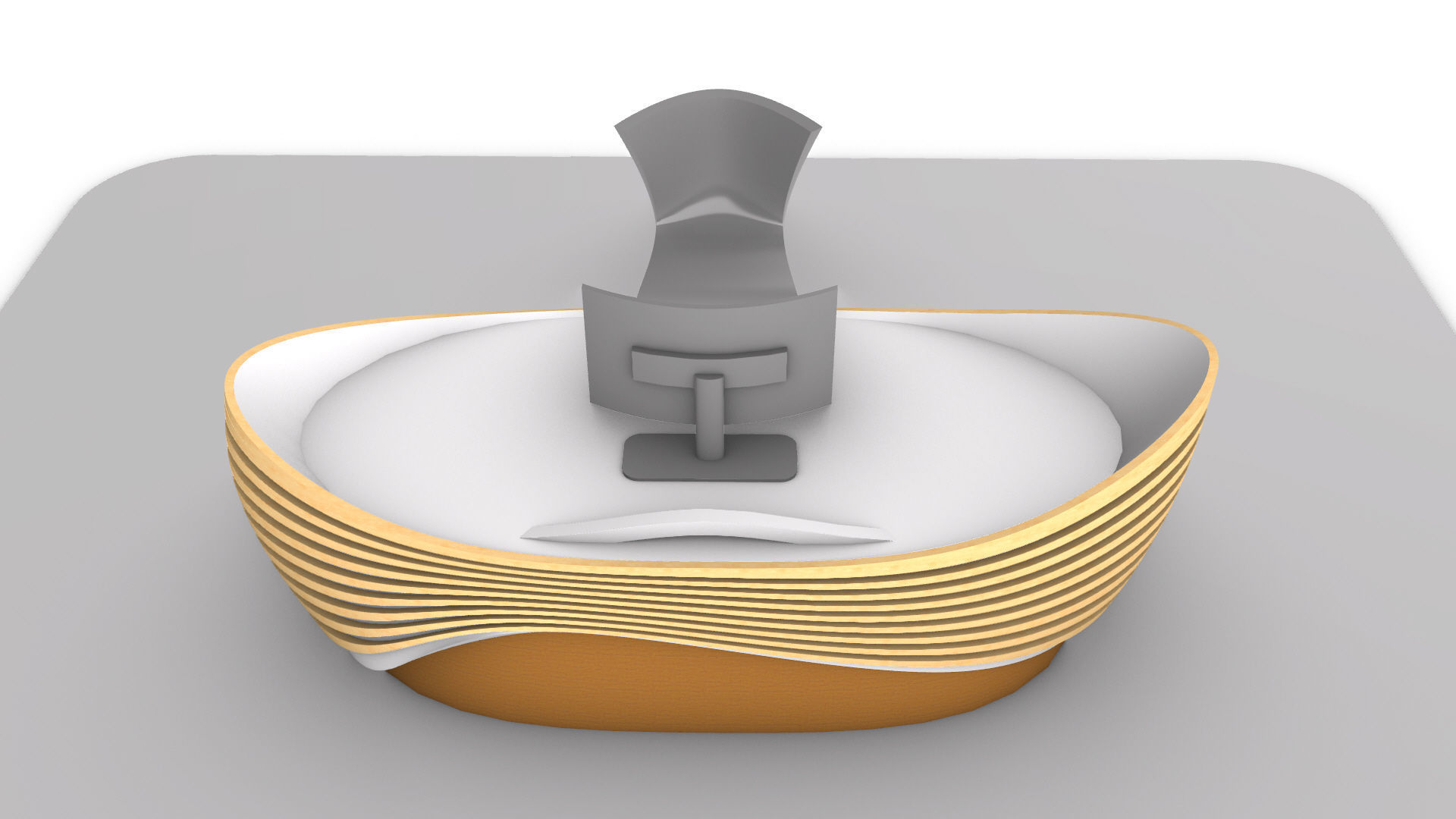 Parametric Wavy Reception Desk 3D model_8