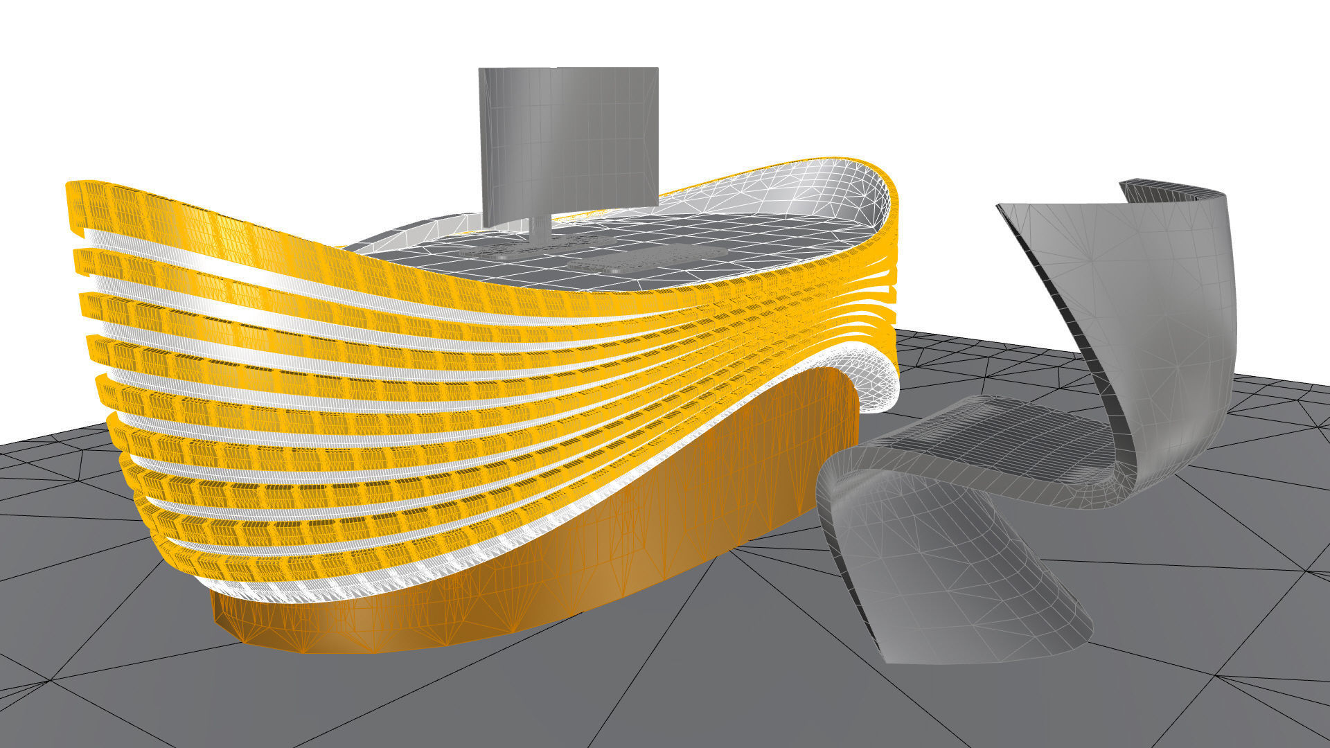 Parametric Wavy Reception Desk 3D model_23
