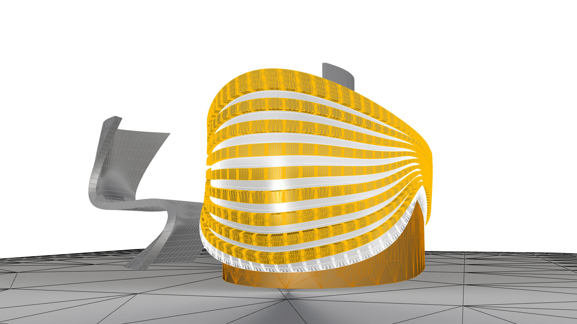 Parametric Wavy Reception Desk 3D model_26