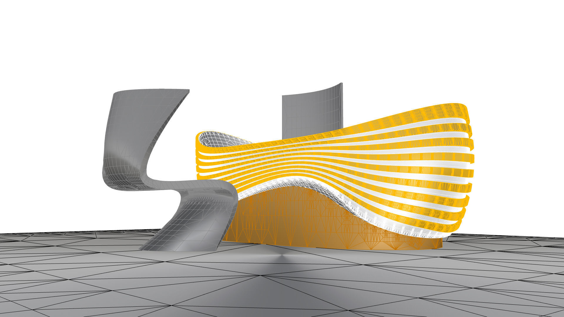 Parametric Wavy Reception Desk 3D model_27