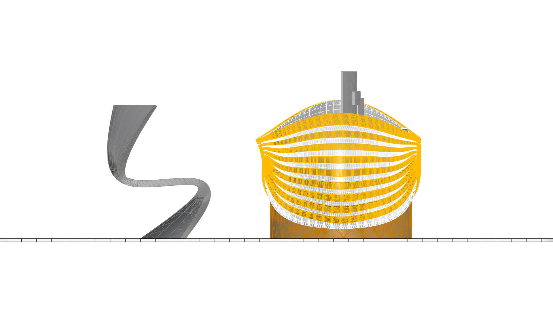 Parametric Wavy Reception Desk 3D model_40