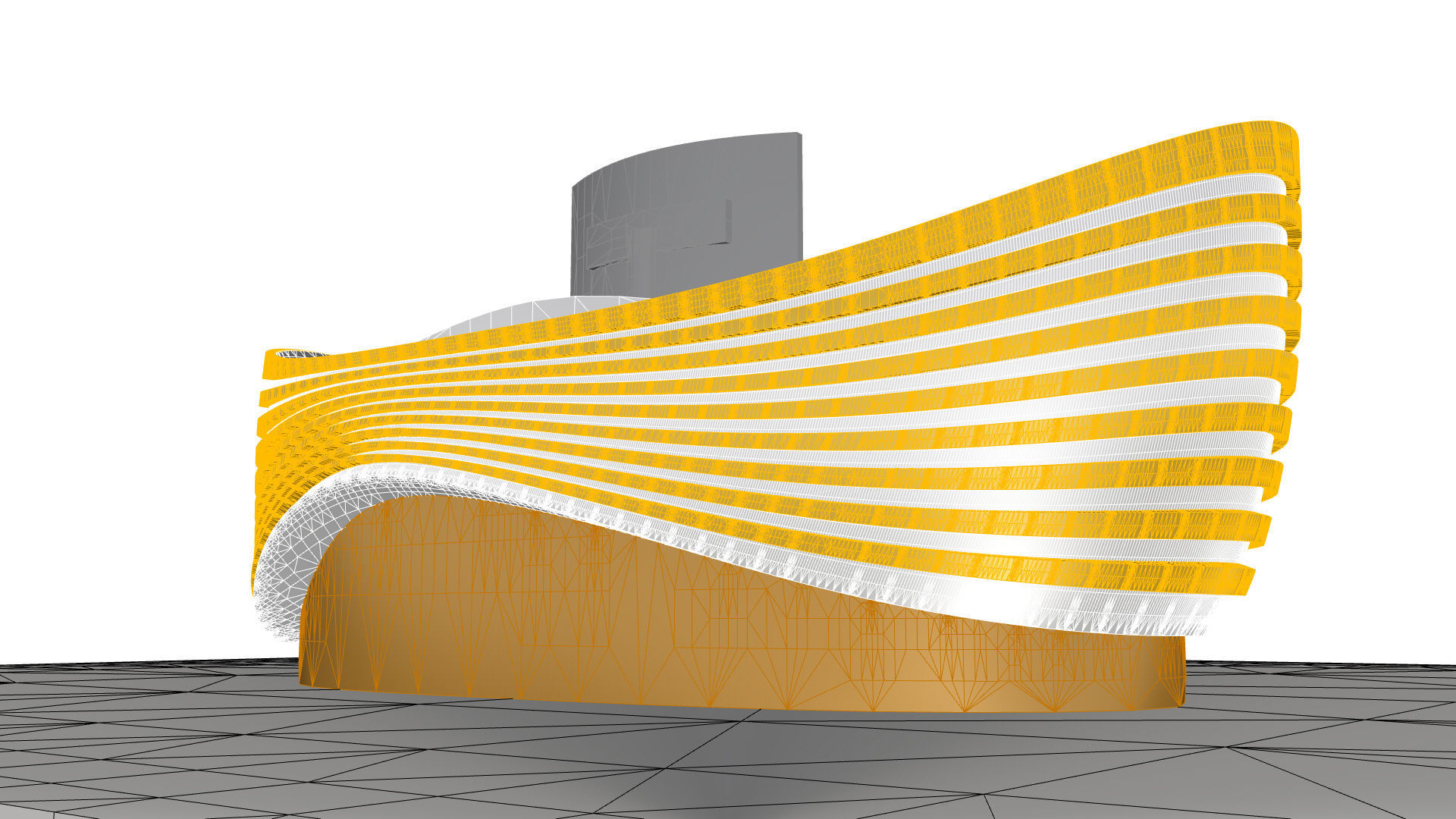 Parametric Wavy Reception Desk 3D model_25