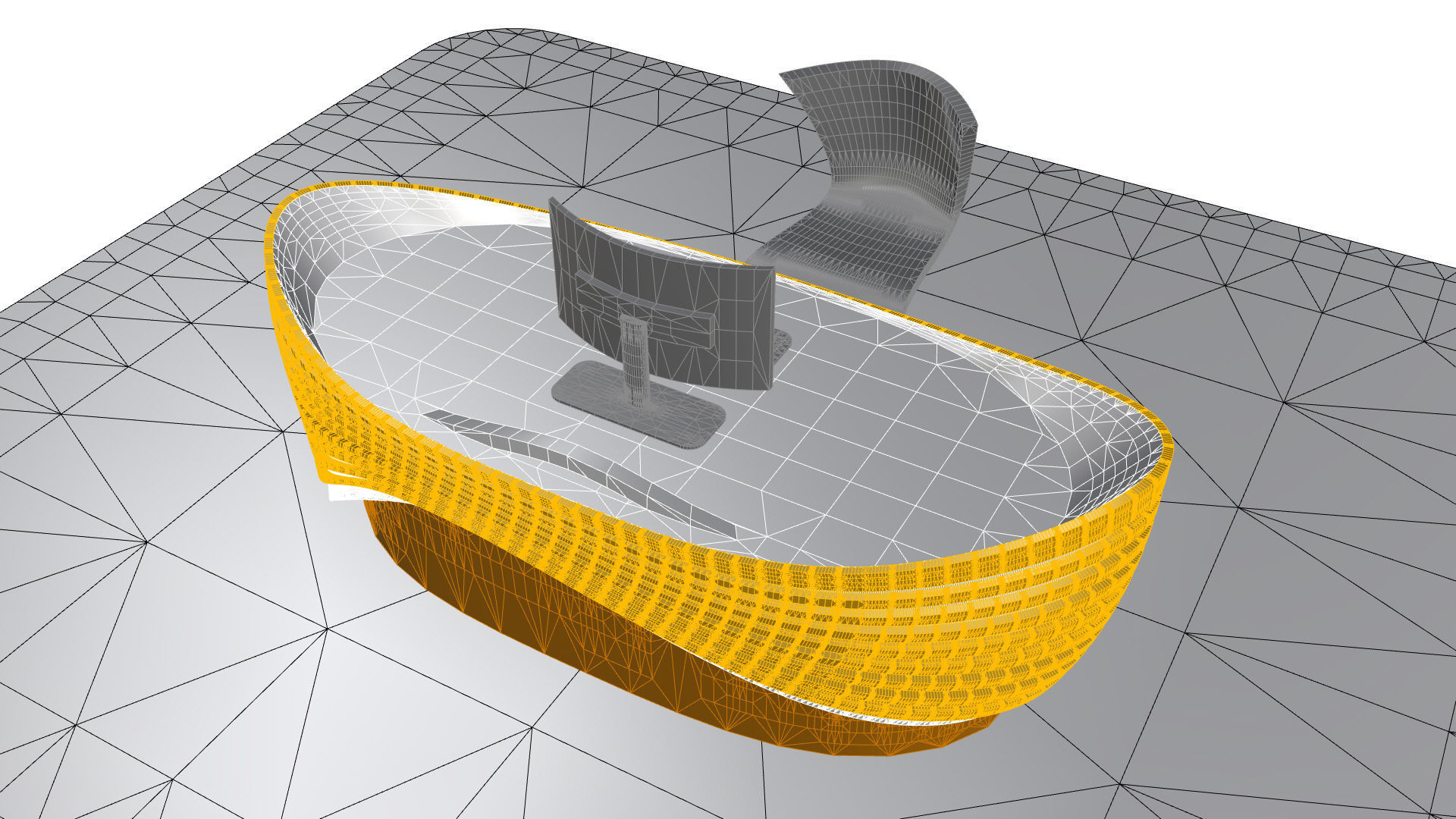 Parametric Wavy Reception Desk 3D model_34