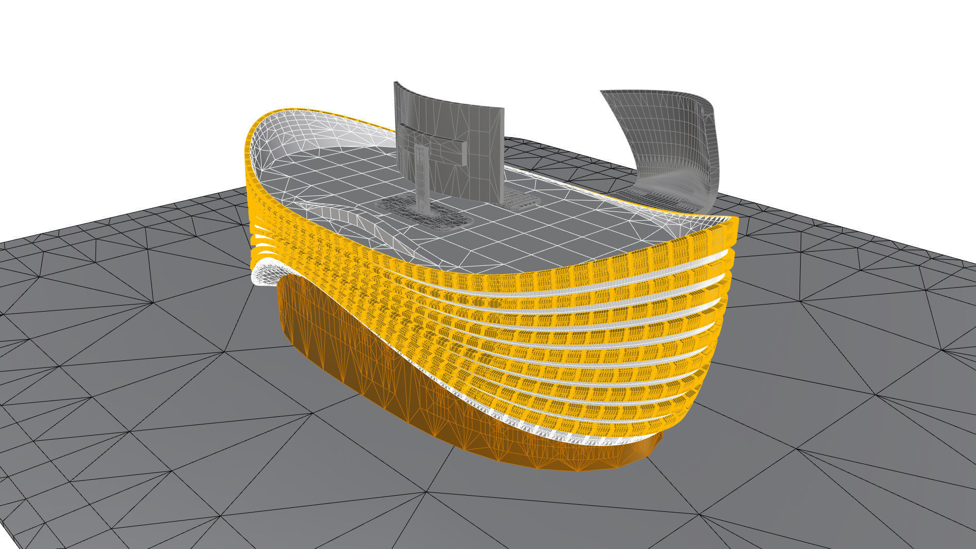 Parametric Wavy Reception Desk 3D model_24