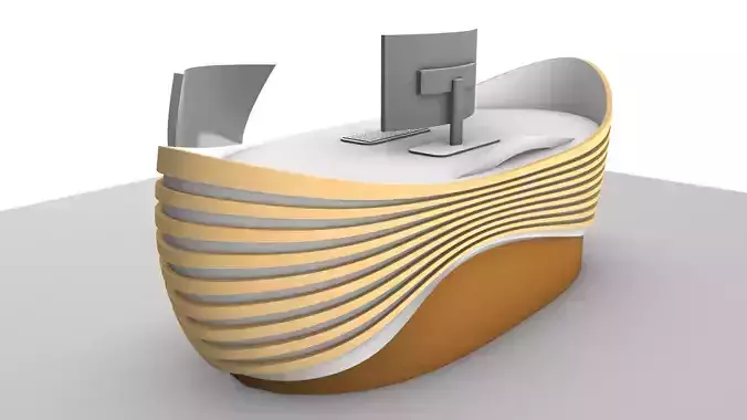 Parametric Wavy Reception Desk 3D model