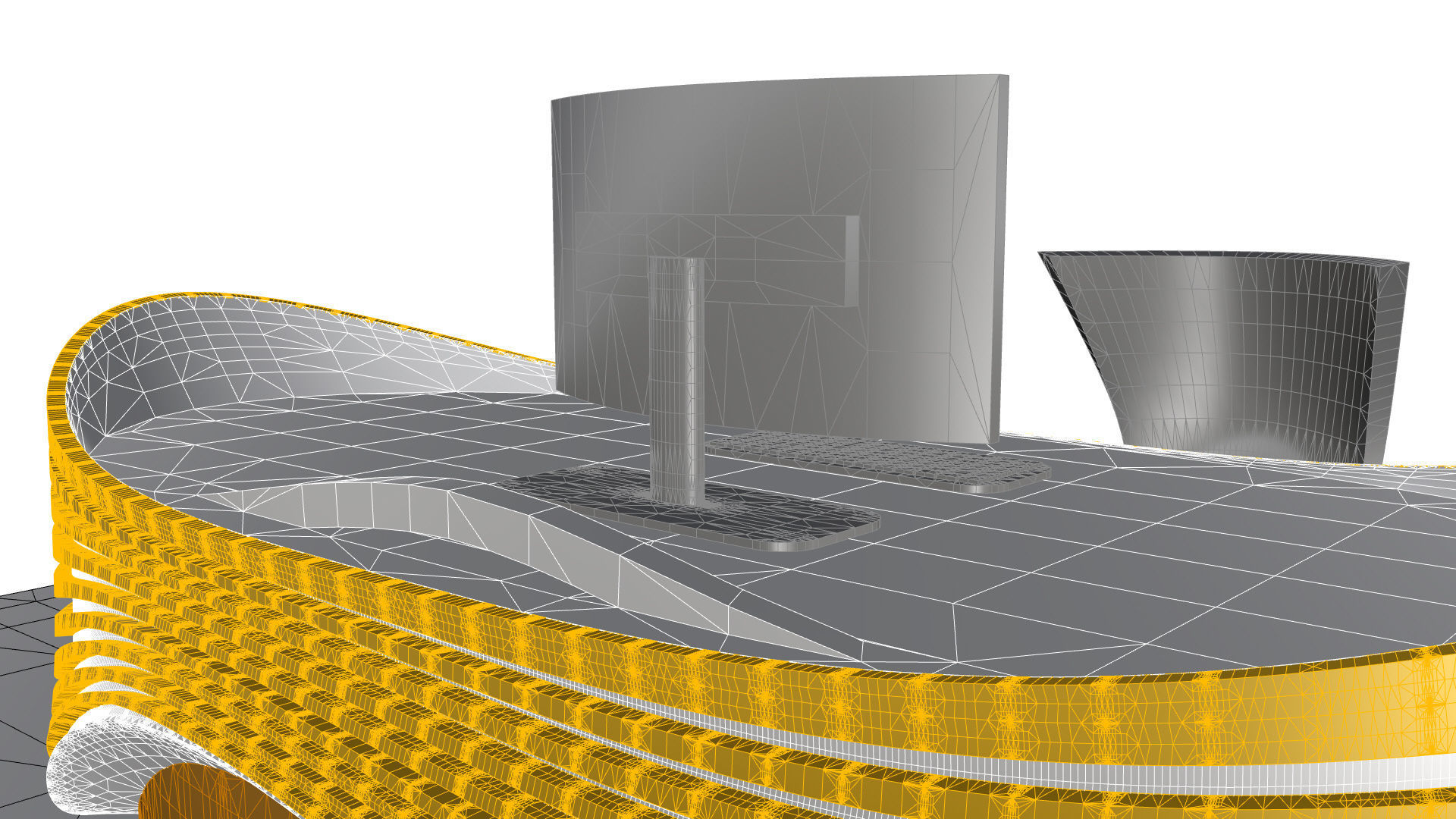 Parametric Wavy Reception Desk 3D model_36