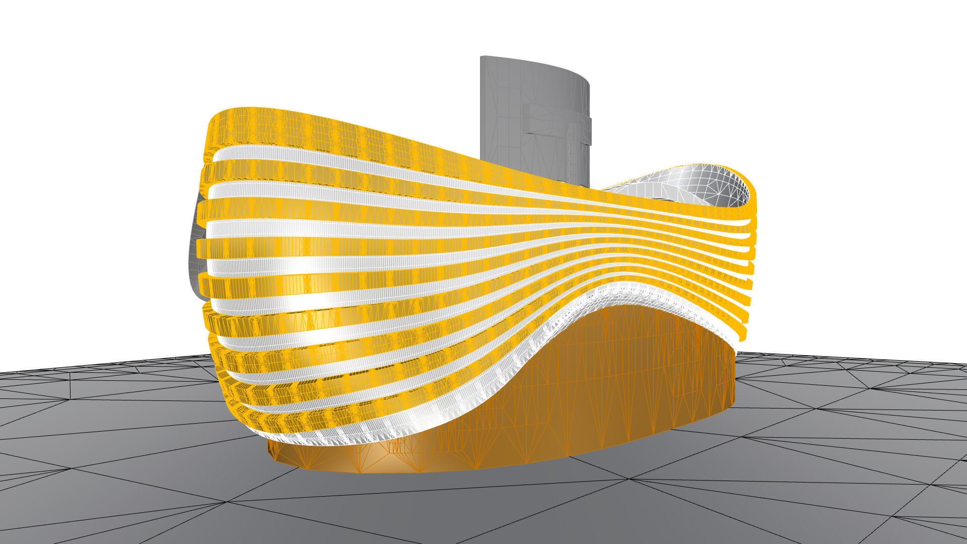 Parametric Wavy Reception Desk 3D model_30