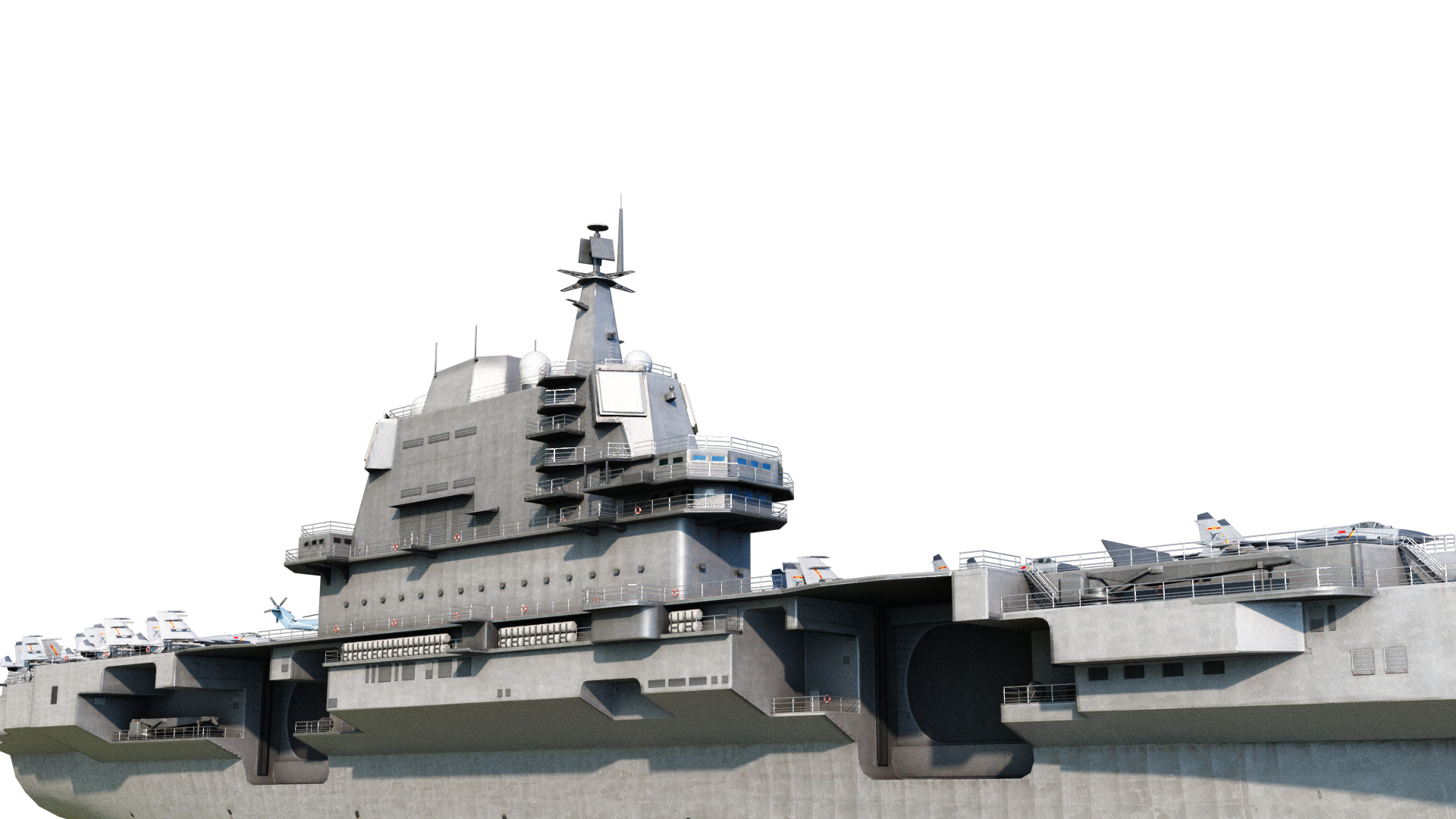 PLA NAVY Type 001A class aircraft carrier Shandong ship Low-poly 3D model_12