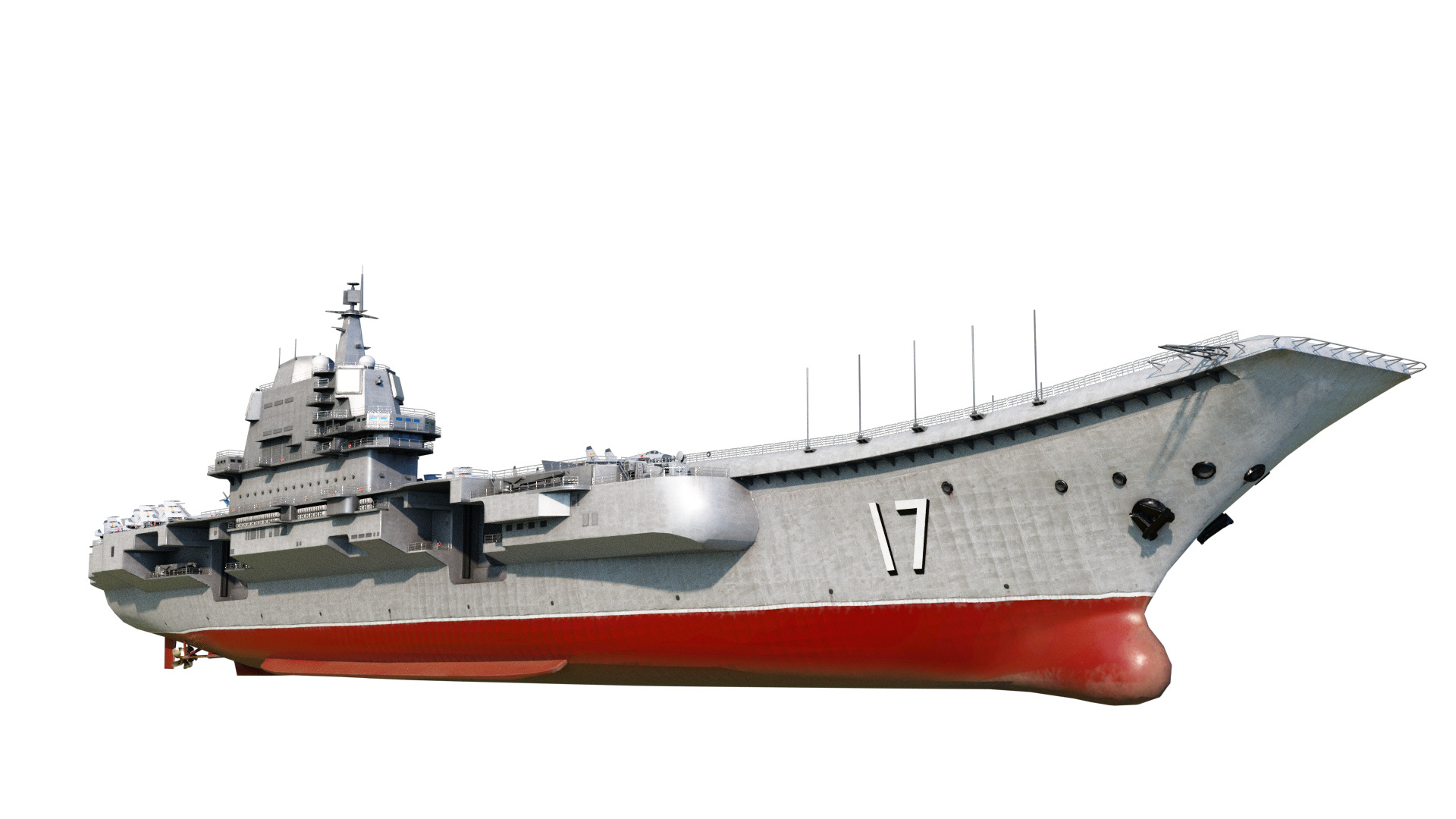 PLA NAVY Type 001A class aircraft carrier Shandong ship Low-poly 3D model_11