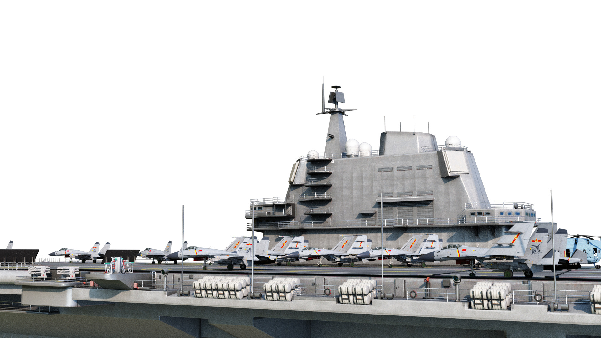 PLA NAVY Type 001A class aircraft carrier Shandong ship Low-poly 3D model_13