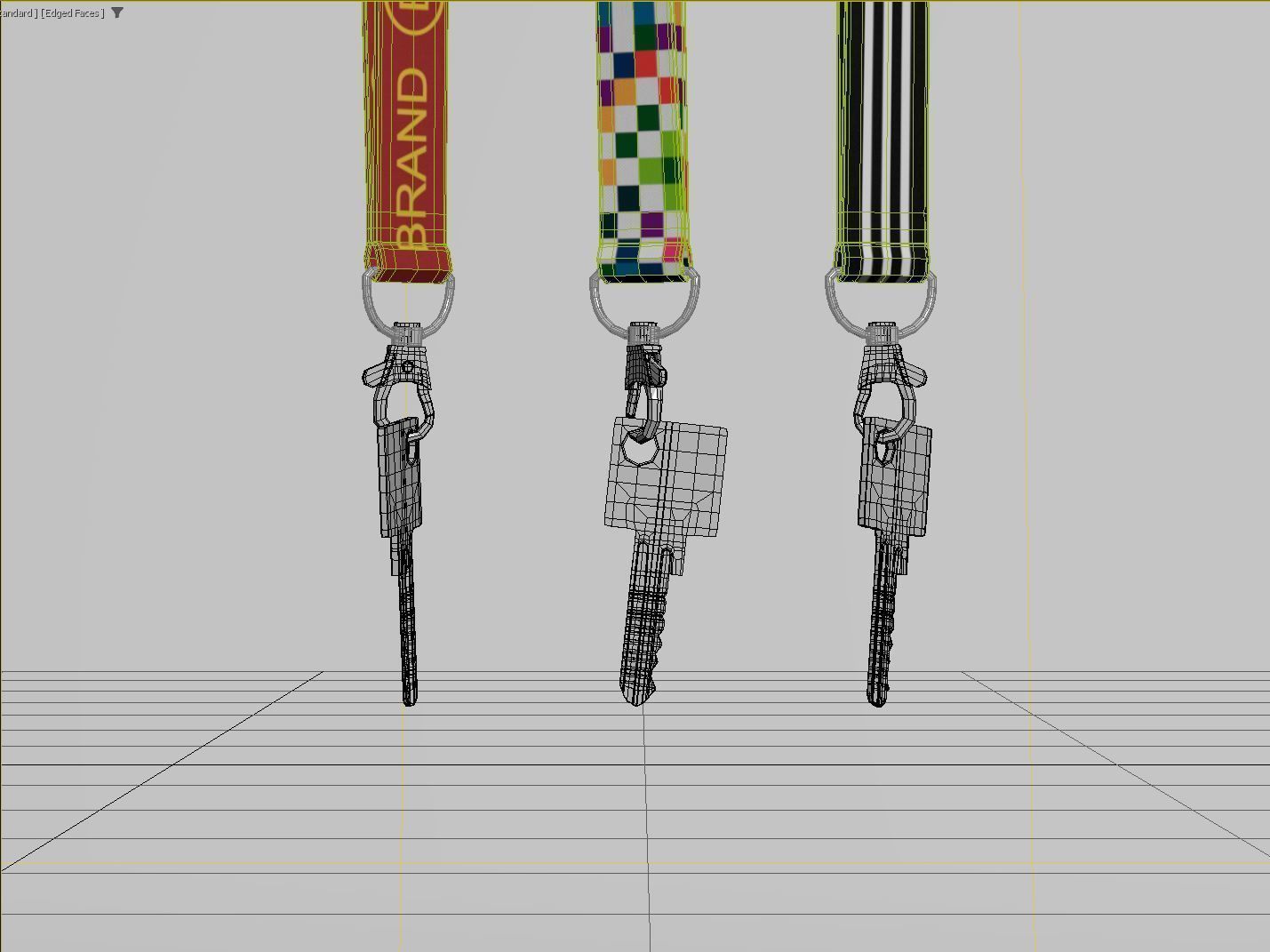 Key with Keychain - hanging 3D model_4