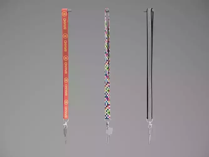 Key with Keychain - hanging 3D model