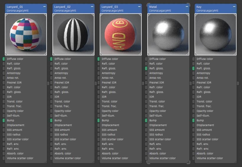 Key with Keychain - hanging 3D model_5