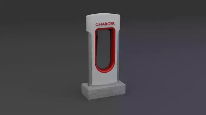 EV Supercharger Low-poly 3D model