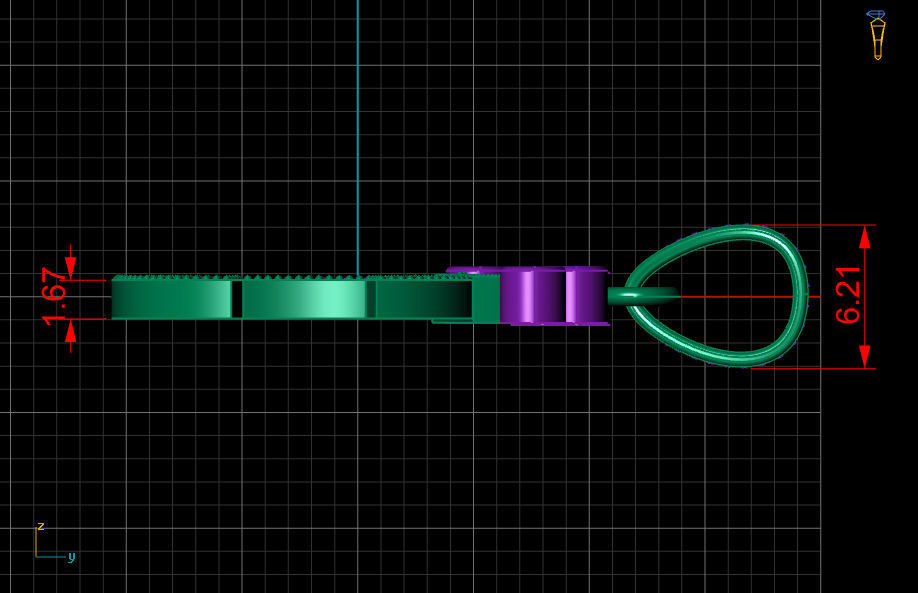 C letter pendant 3D print model_10