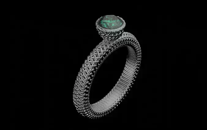 solitaire diamond emerald weave ring size K findings