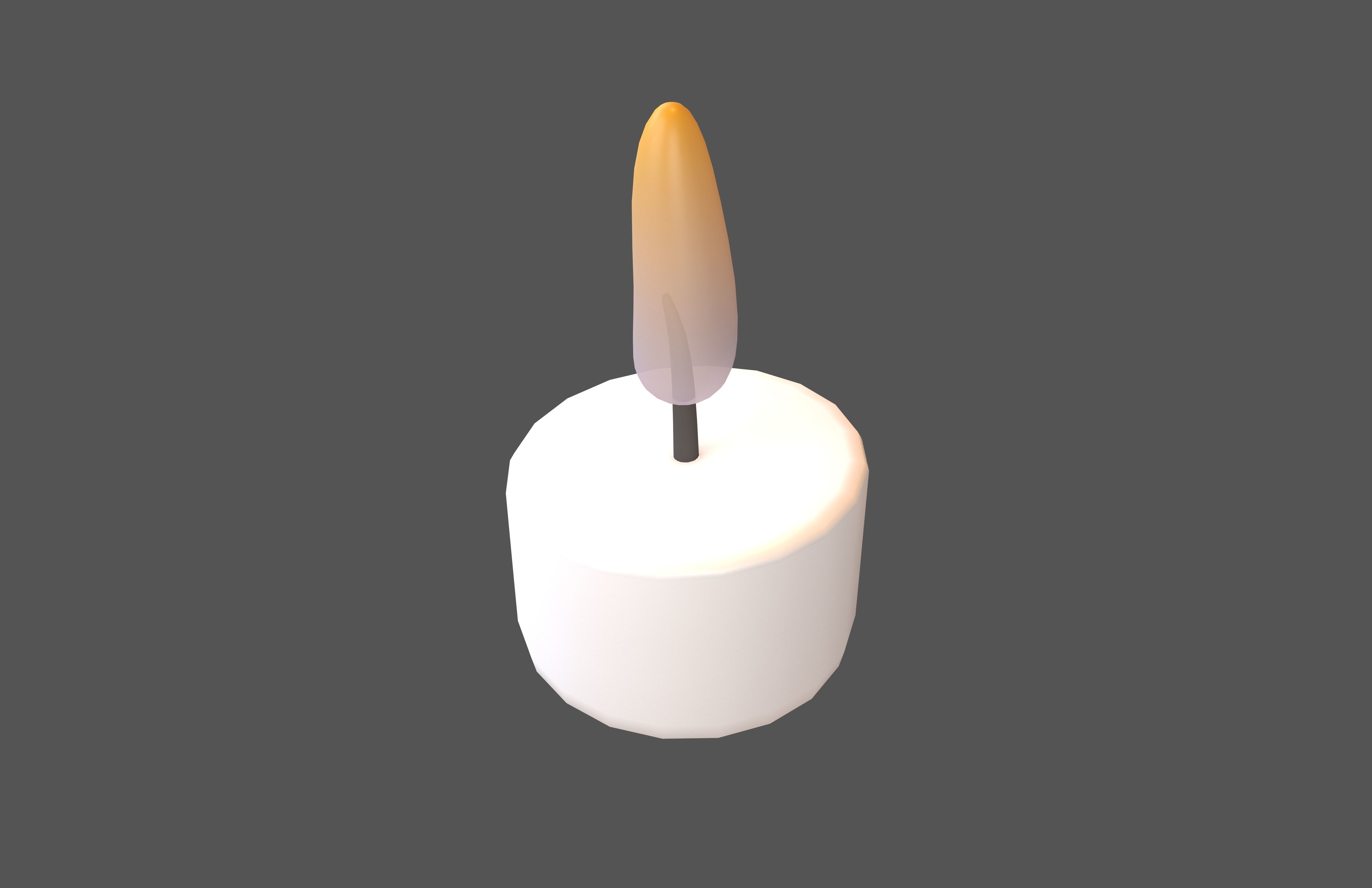 Cartoon Candle V2 002 Low-poly 3D model_2