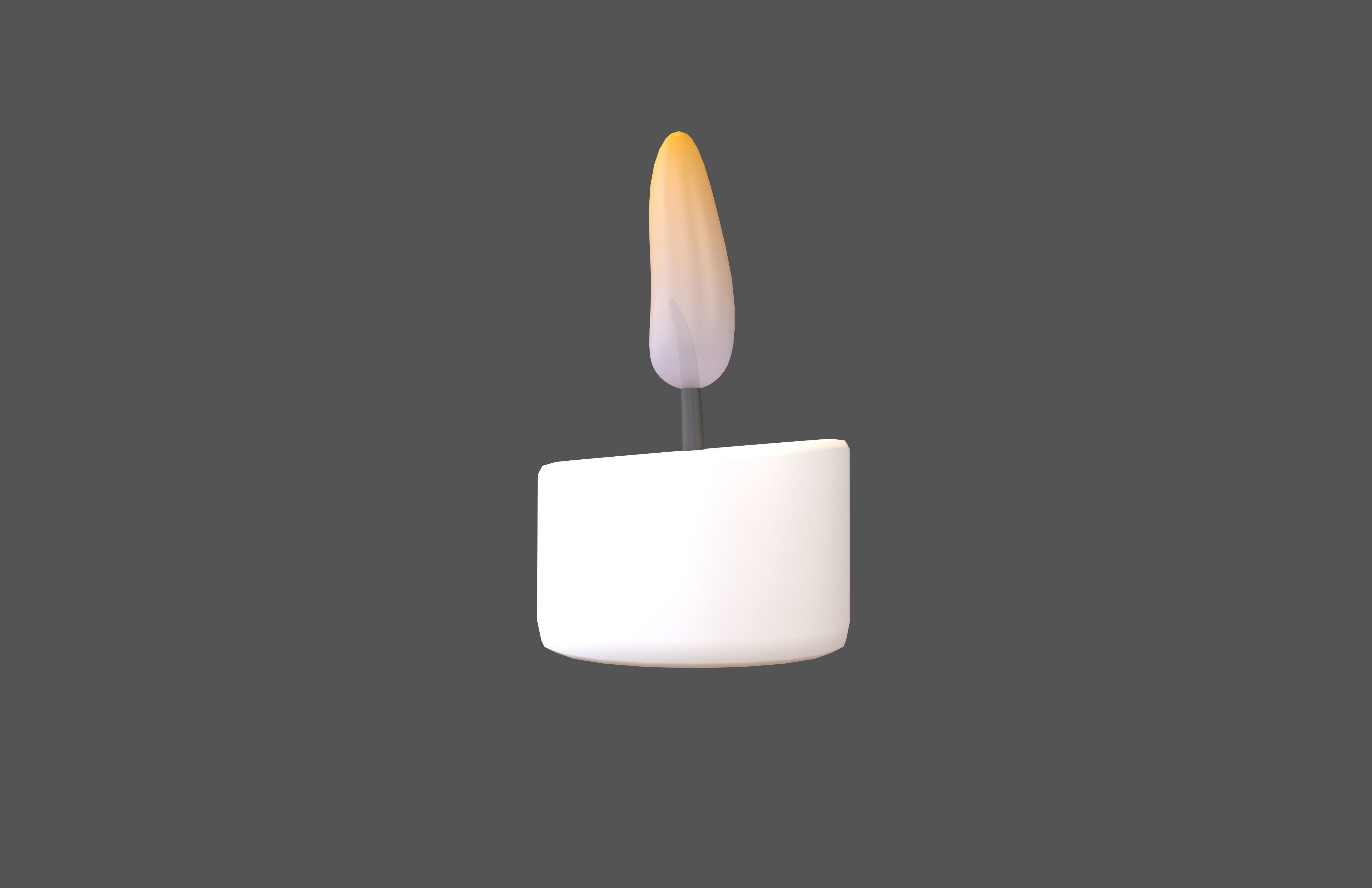 Cartoon Candle V2 002 Low-poly 3D model_1