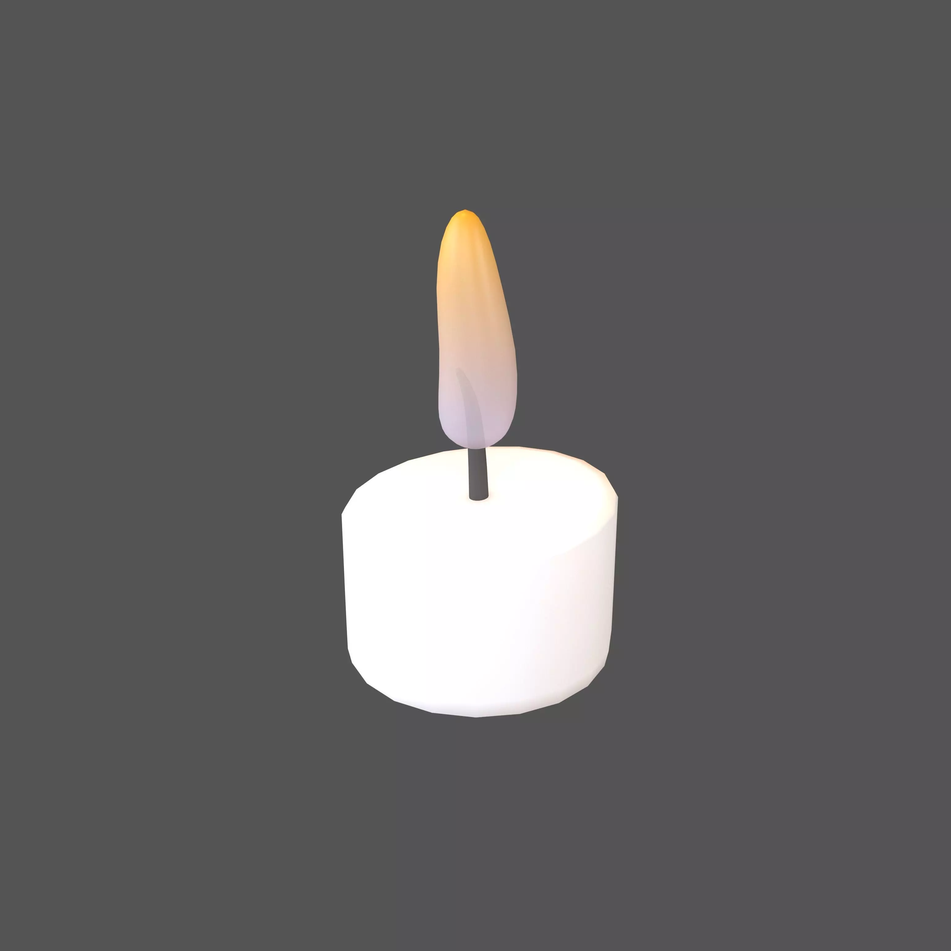 Cartoon Candle V2 002 Low-poly 3D model_0