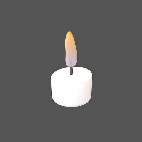 Cartoon Candle V2 002 Low-poly 3D model