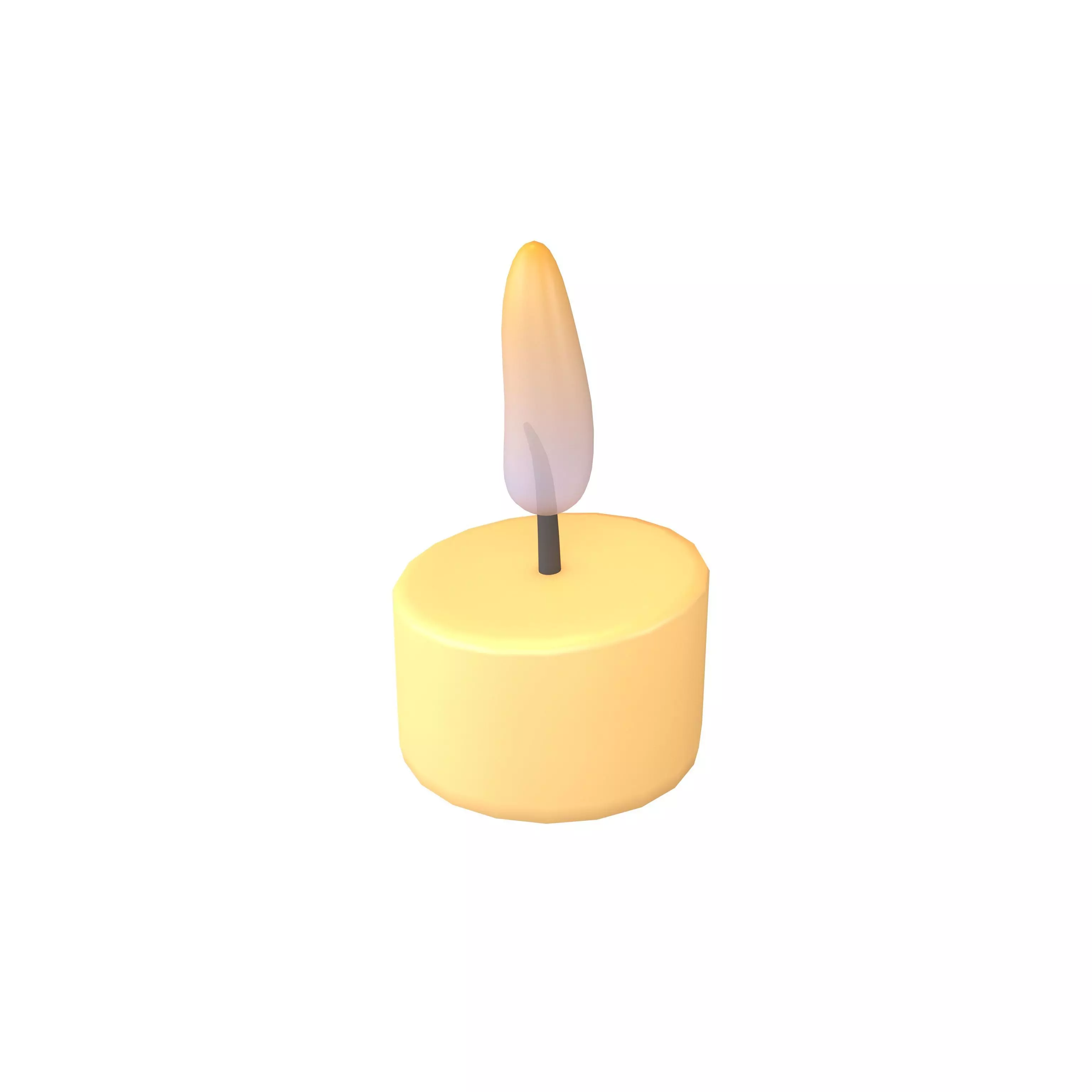 Cartoon Candle V2 003 Low-poly 3D model_0
