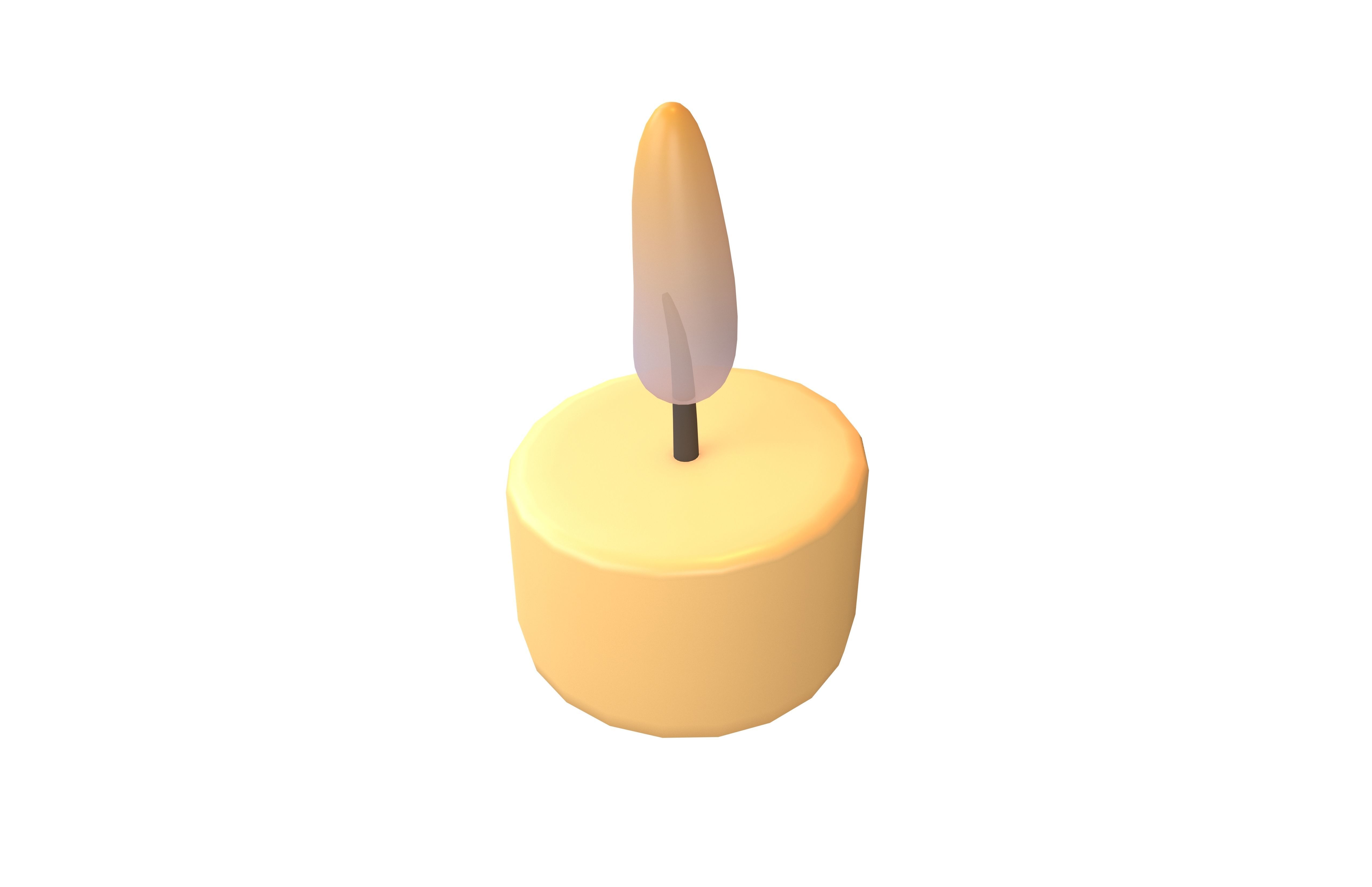 Cartoon Candle V2 003 Low-poly 3D model_3