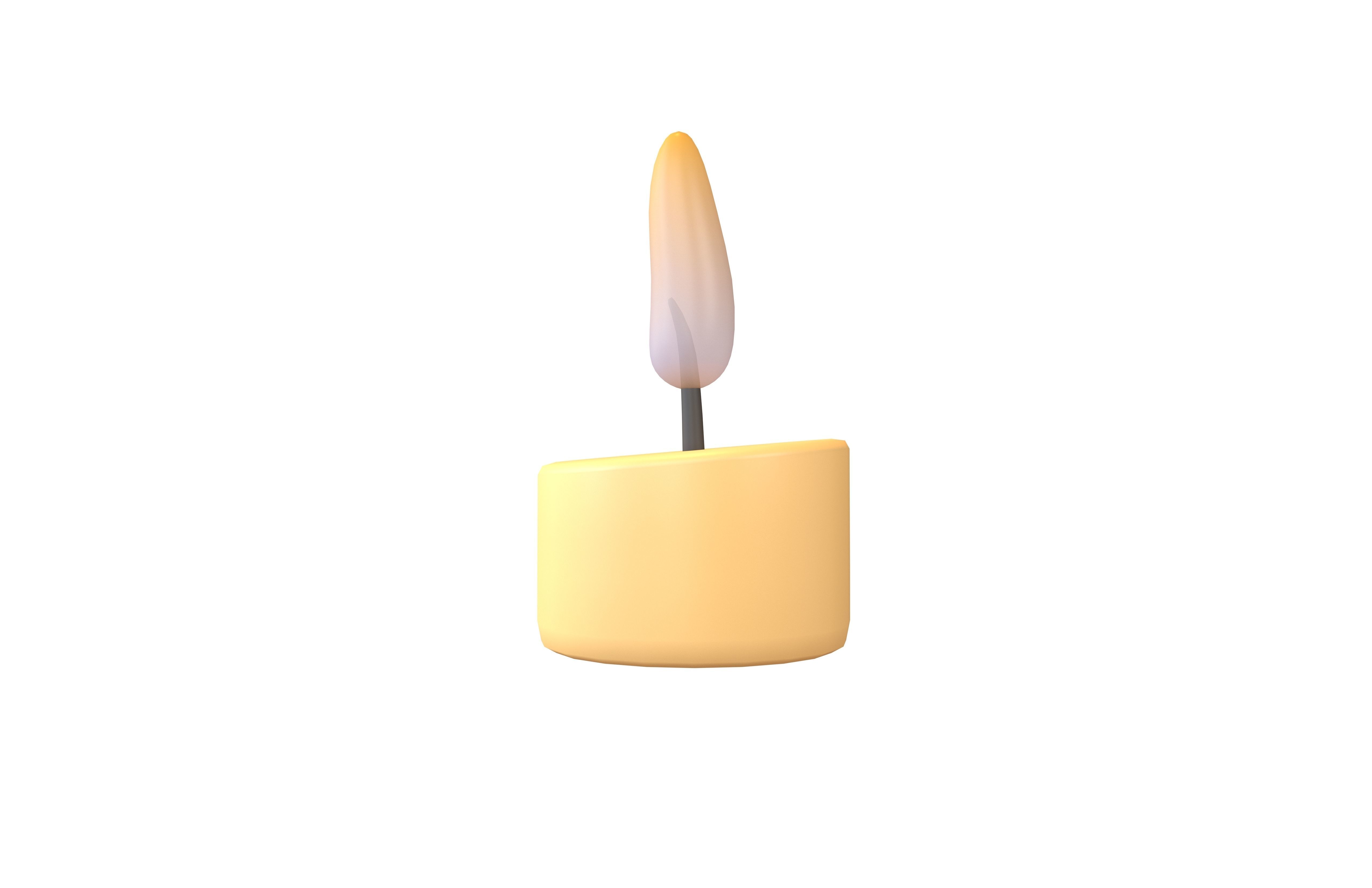 Cartoon Candle V2 003 Low-poly 3D model_1