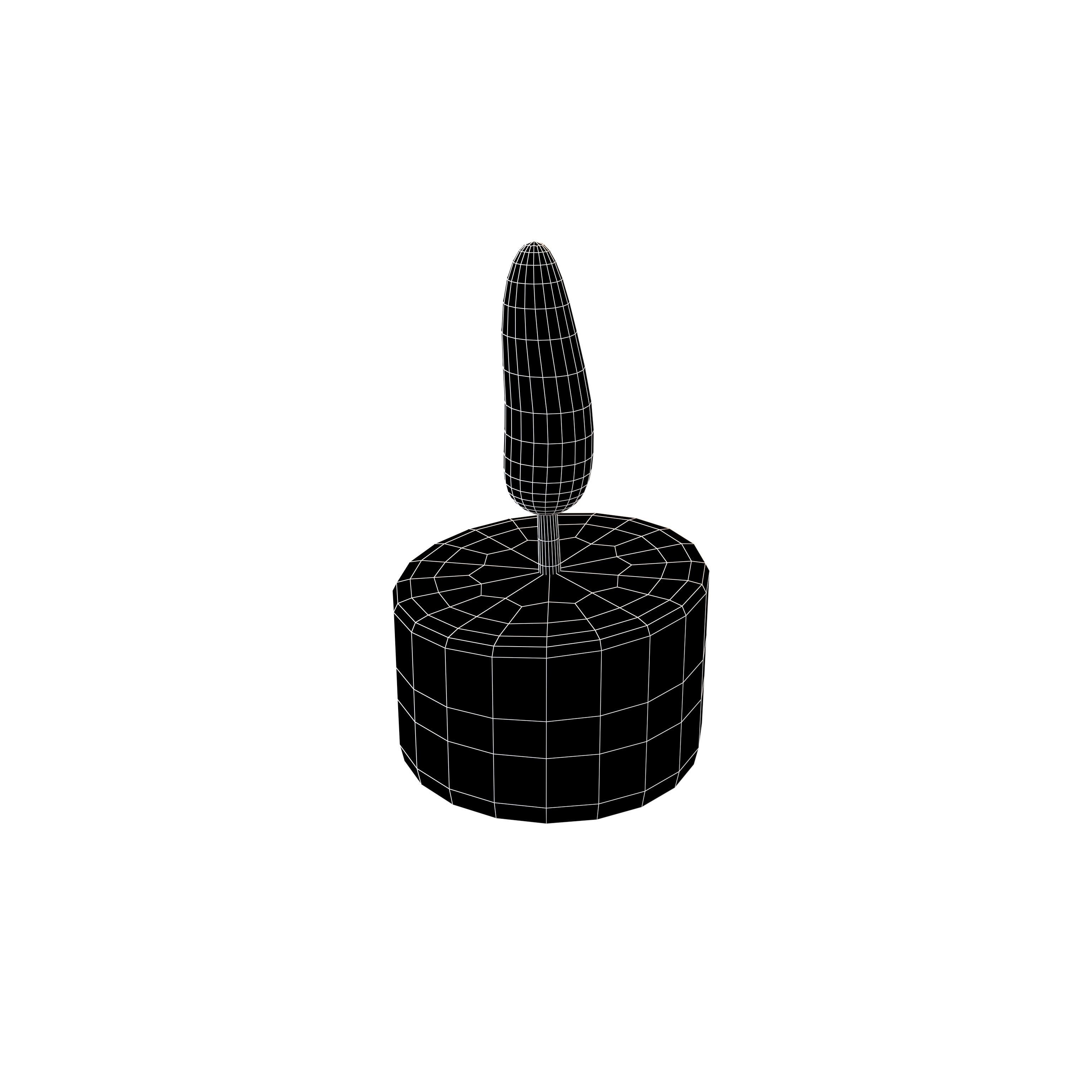Cartoon Candle V2 003 Low-poly 3D model_4