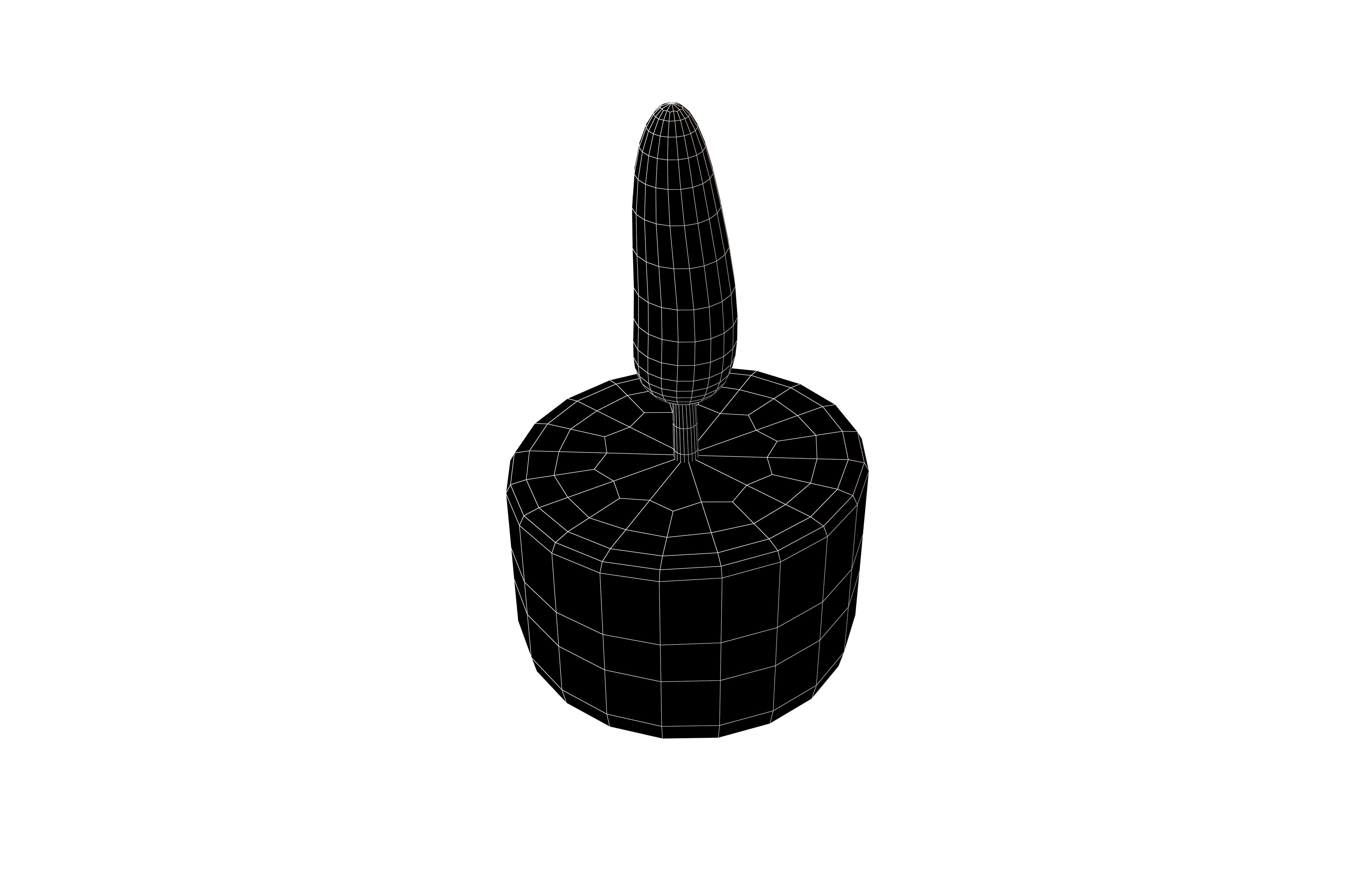Cartoon Candle V2 003 Low-poly 3D model_7