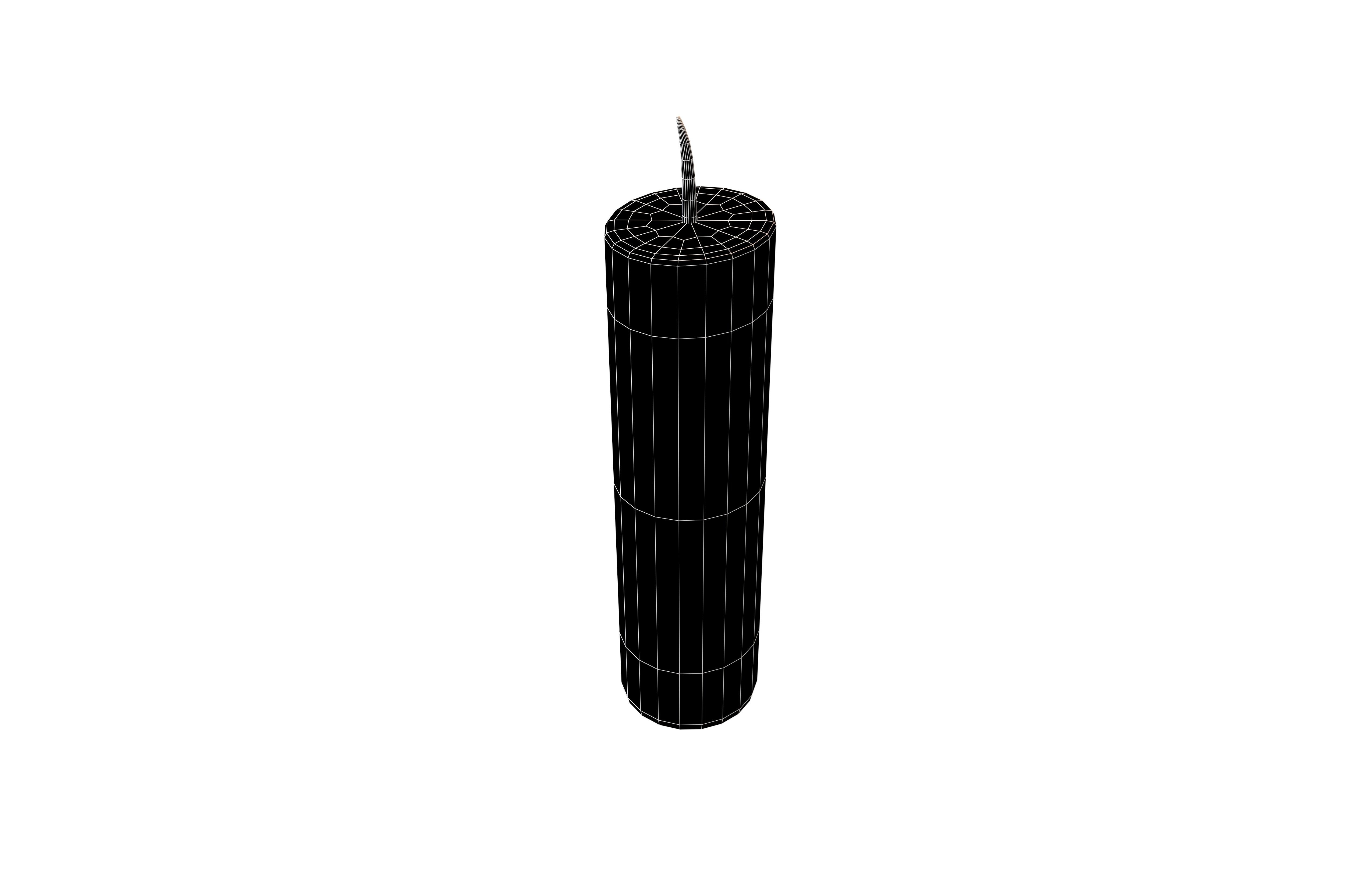 Cartoon Candle with no fire V1 001 Low-poly 3D model_7
