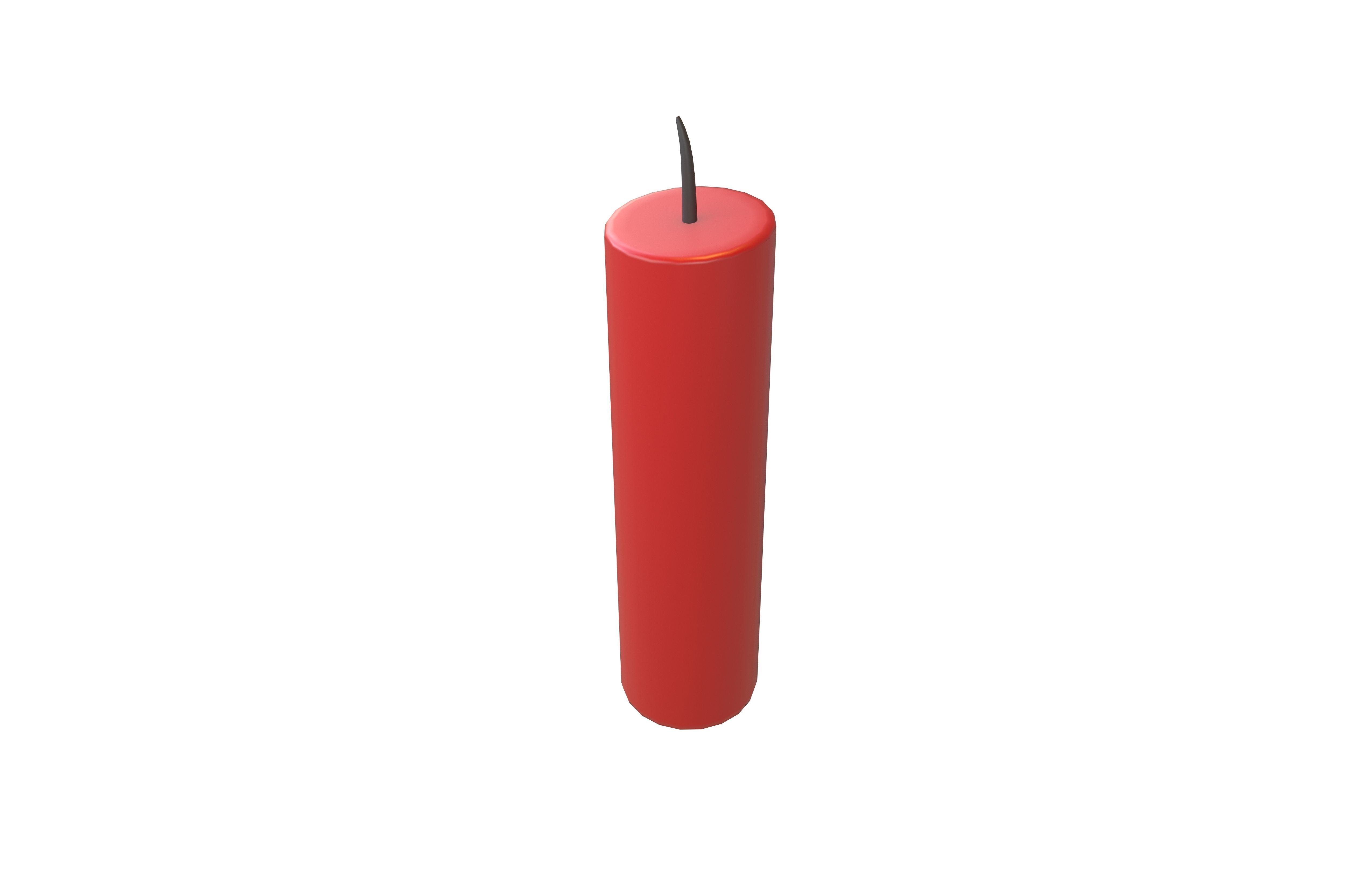 Cartoon Candle with no fire V1 001 Low-poly 3D model_1