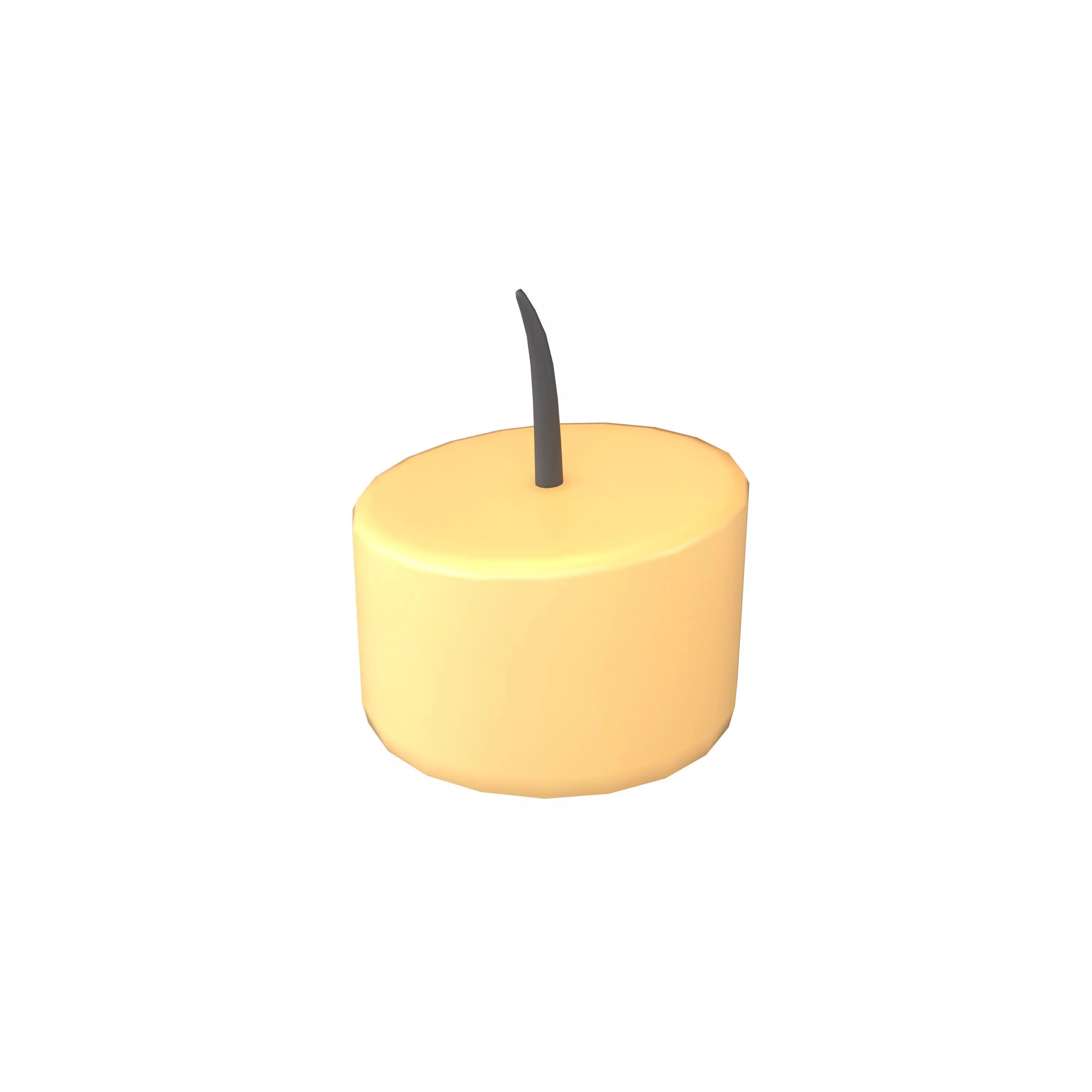 Cartoon Candle with no fire V2 003 Low-poly 3D model_0