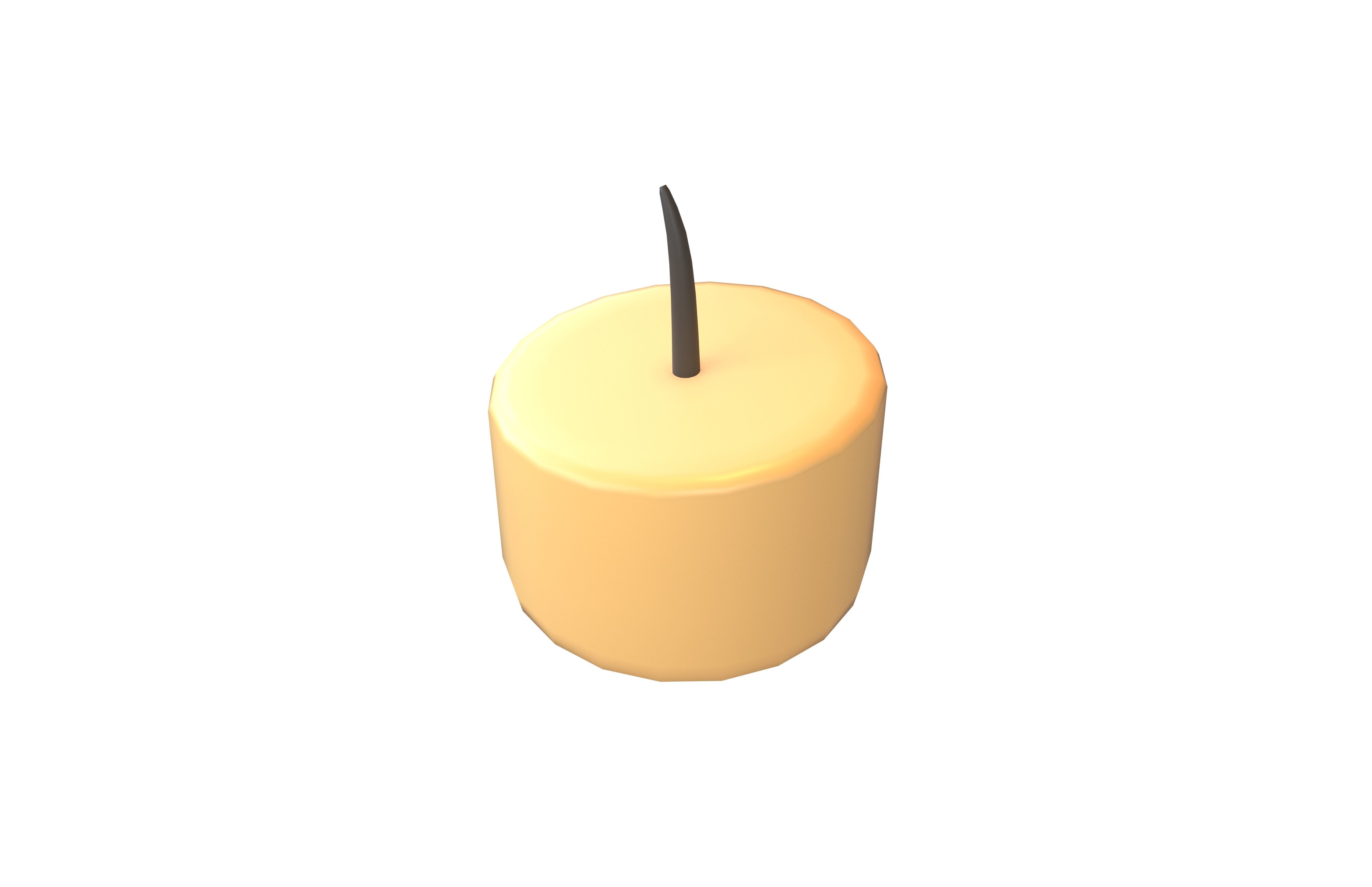 Cartoon Candle with no fire V2 003 Low-poly 3D model_2