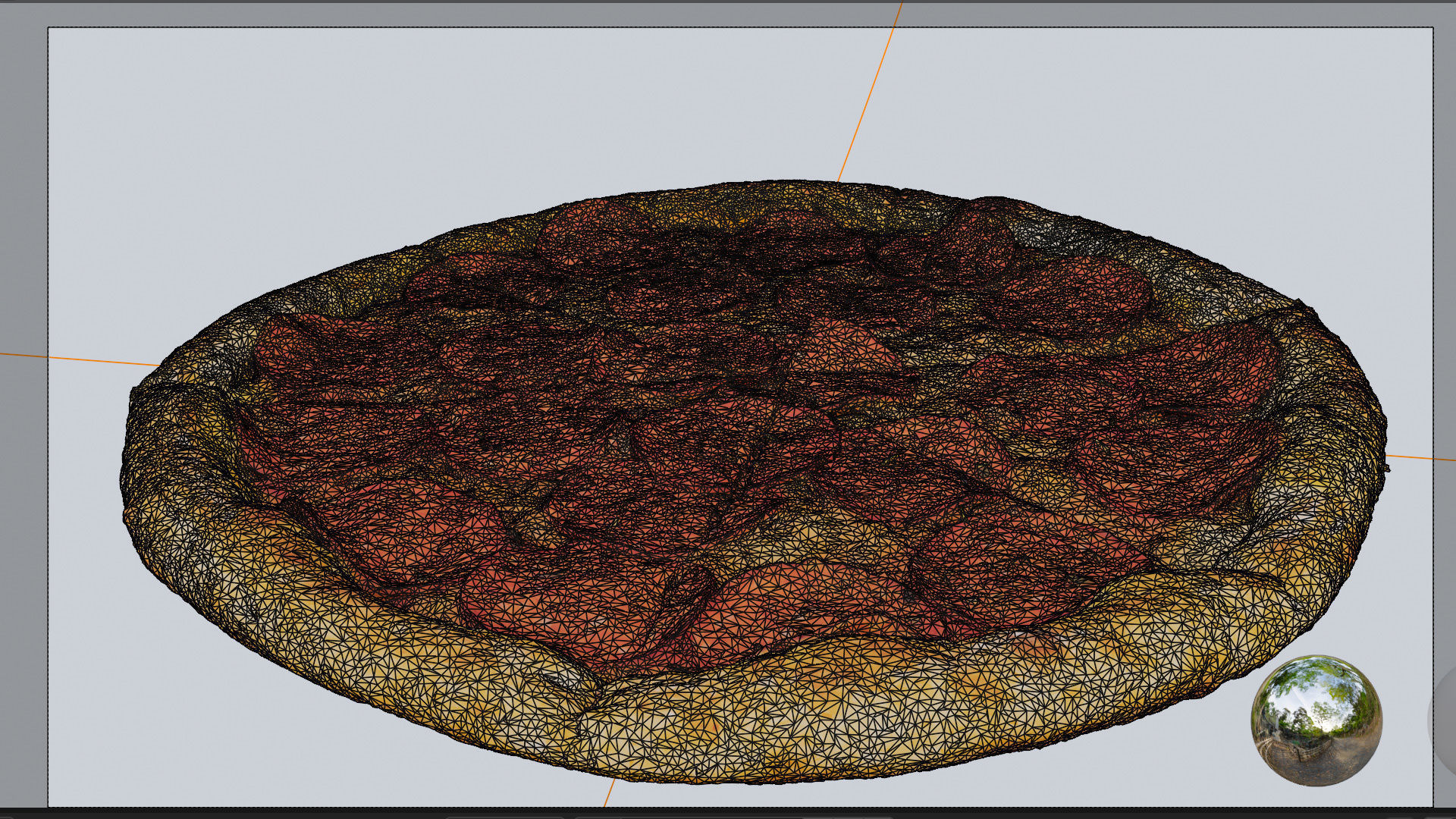 Pizza with salamy and cheese 3D model_5