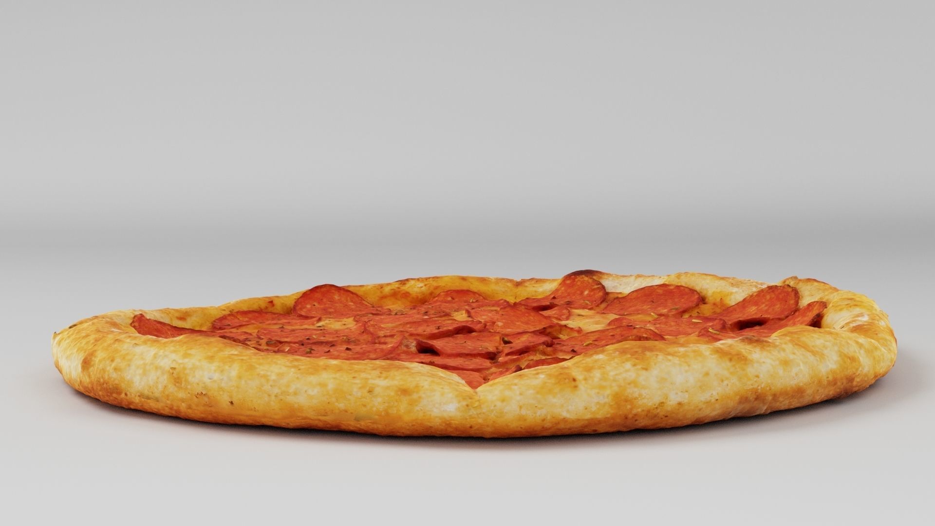 Pizza with salamy and cheese 3D model_4