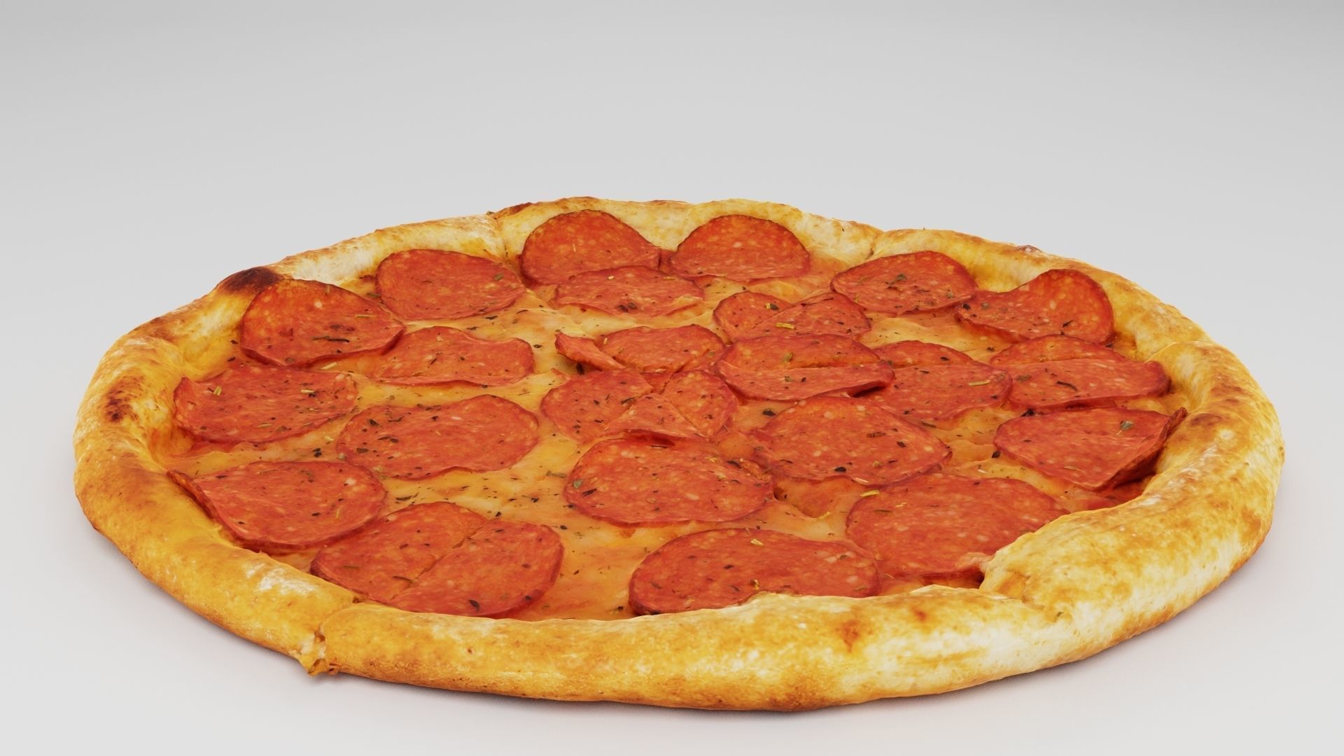 Pizza with salamy and cheese 3D model_3