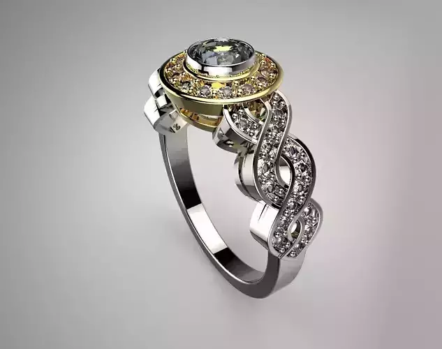 Diamond Engagement Ring 3D print model