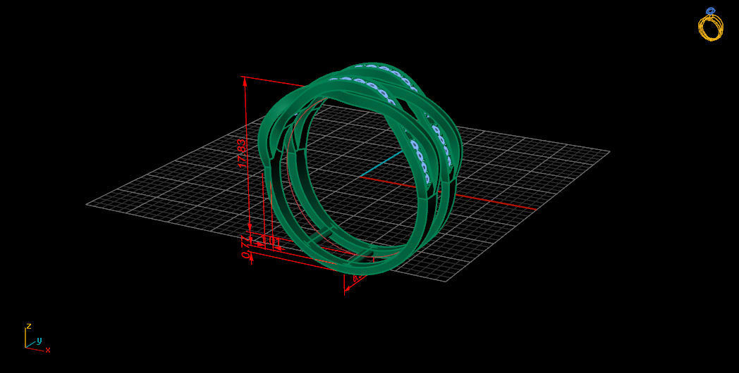 Two piece design ring 3D print model_5