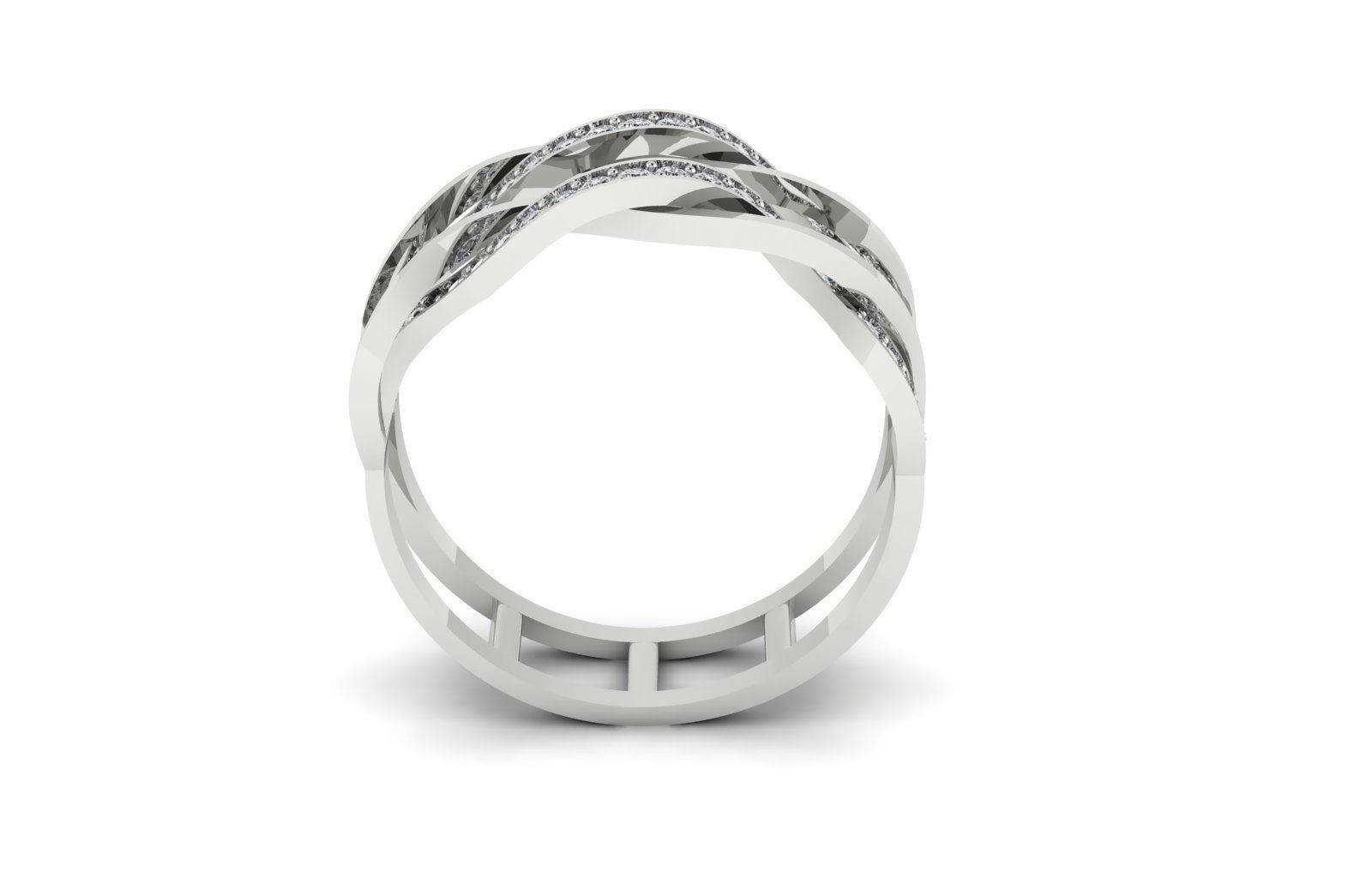 Two piece design ring 3D print model_1