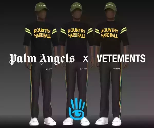 Palm Angels x Vetements Low-Poly Outfit Game ready Low-poly 3D model