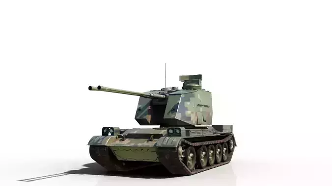 4 coatings of PLA Army PGZ88 self-propelled anti-aircraft gun Low-poly 3D model