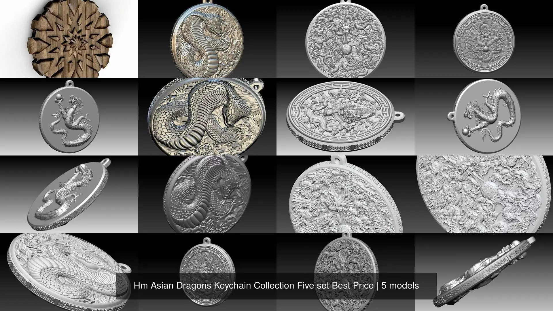 Hm Asian Dragons Keychain Collection Five set Best Price _0