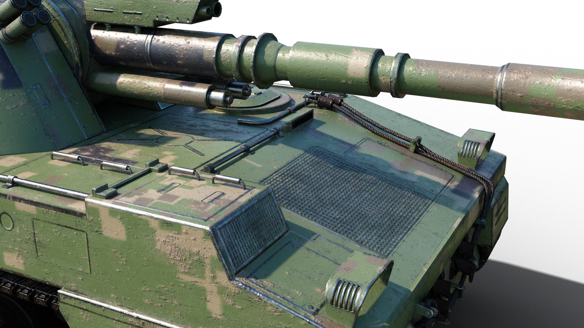 4 coatings of PLA Army PLZ45A4 155mm self-propelled howitzer Low-poly 3D model_7