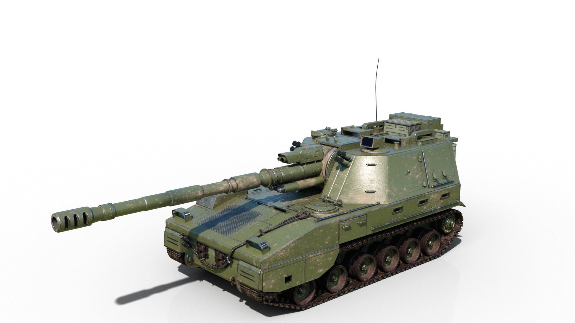 4 coatings of PLA Army PLZ45A4 155mm self-propelled howitzer Low-poly 3D model_15